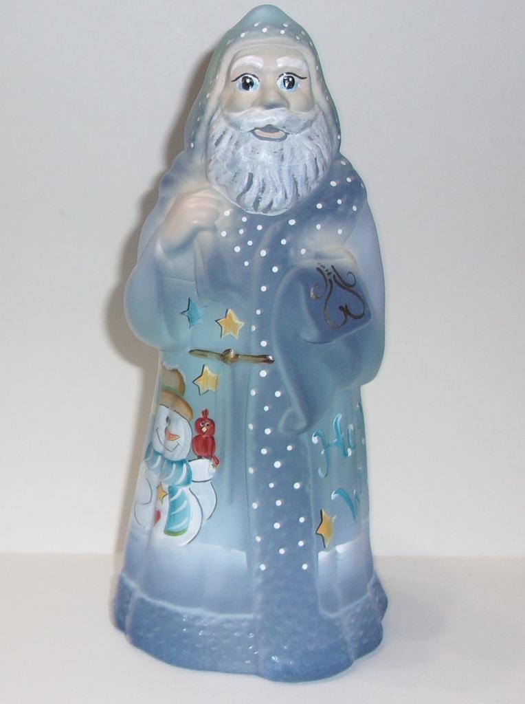 Fenton Glass Happy Winter Snowman Christmas Santa Claus Figurine Ltd Ed #13/27