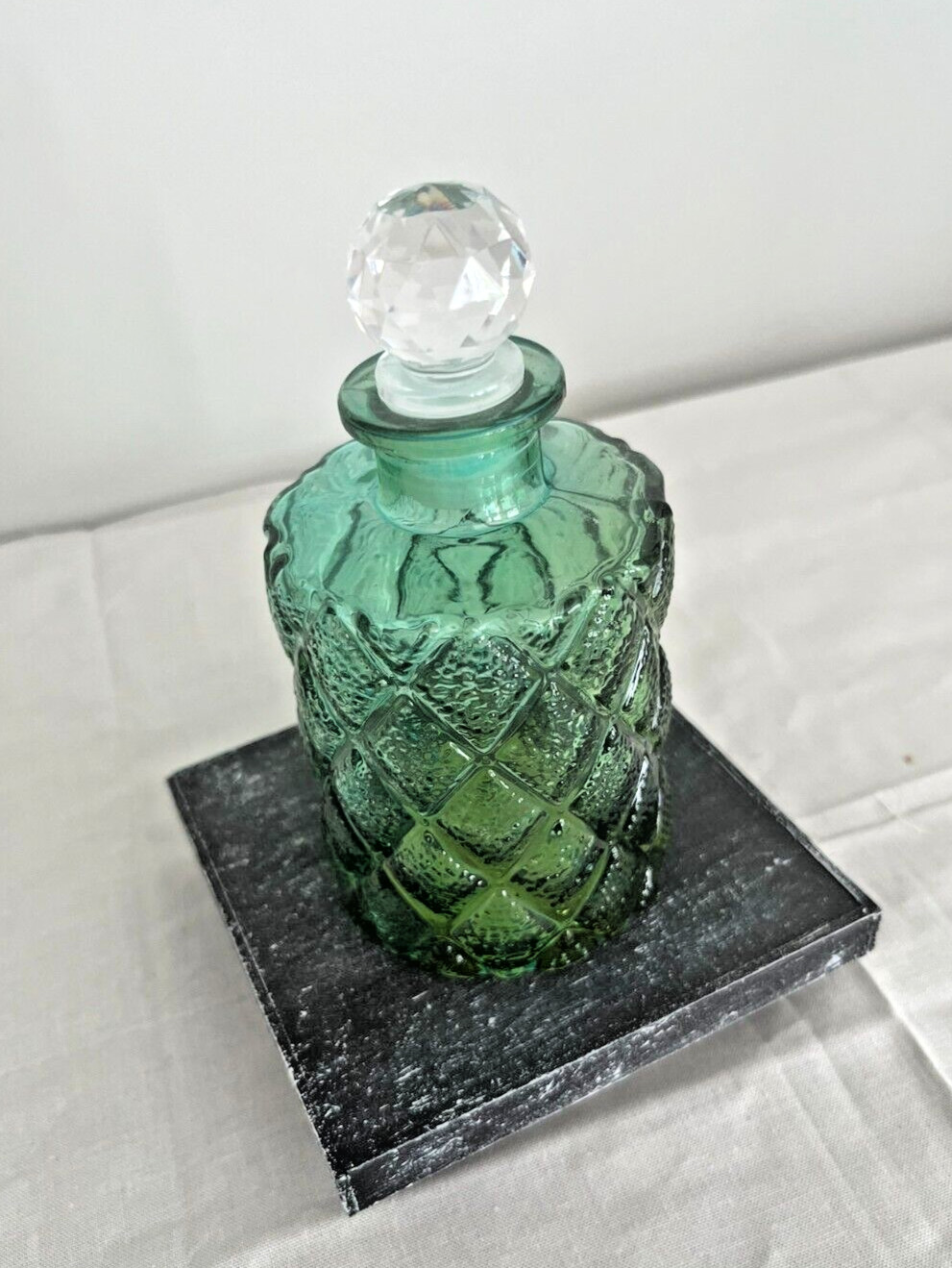 Vintage Inspired Green Glass Decorative Small Bottle