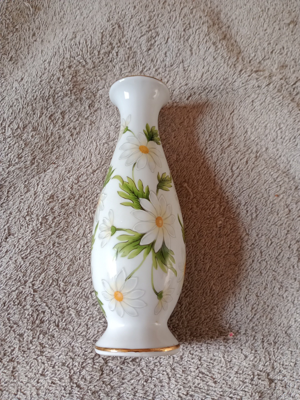 Lefton China Hand Painted Vase with Daisy Design