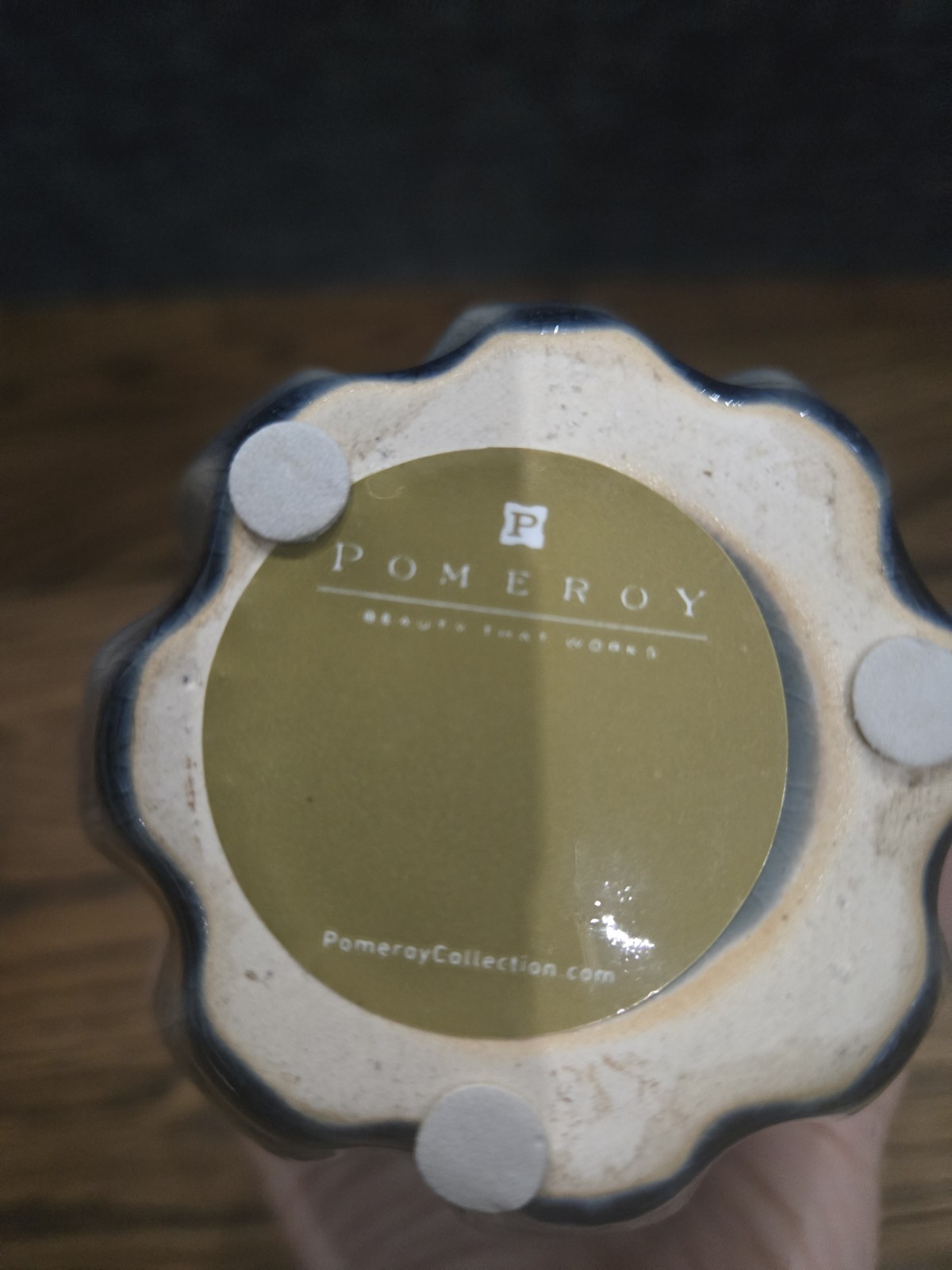 Pomeroy Malaya Ceramic Mid Century Style Indigo Color Small Decorative Vase