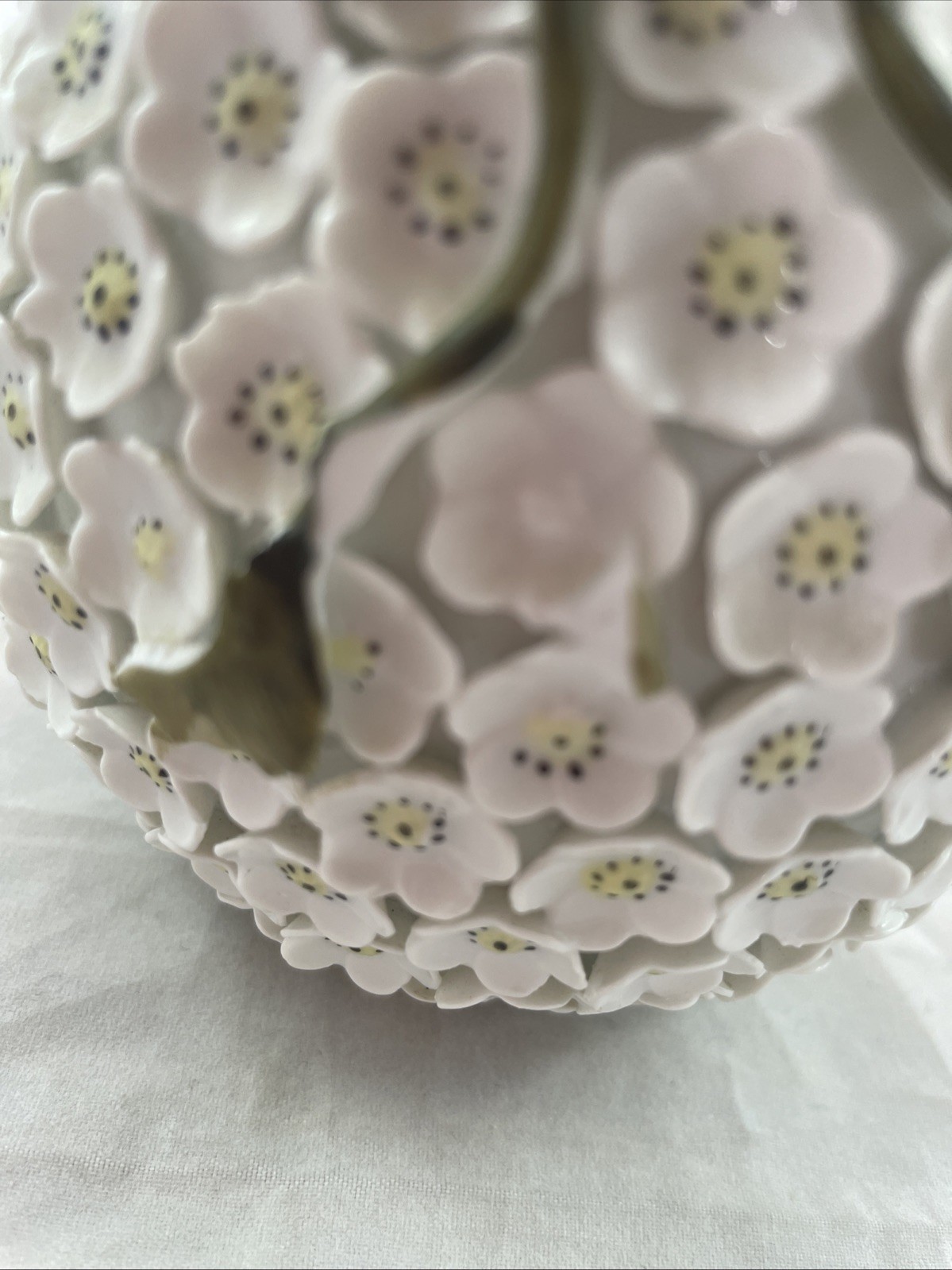 Antique Meissen Style Snowball Schneeballen Flower Perfume Bottle Vanity Cologne