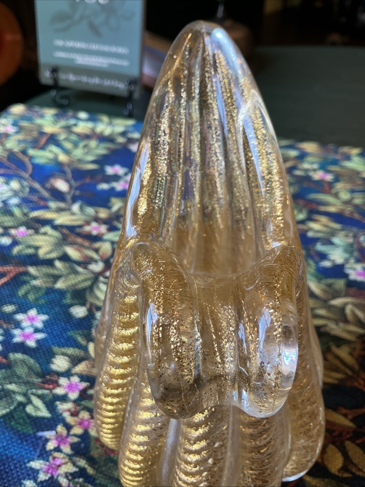 Barovier Toso Murano Art Glass Vase Cordonato d’Oro Gold Inclusion Rope Vintage