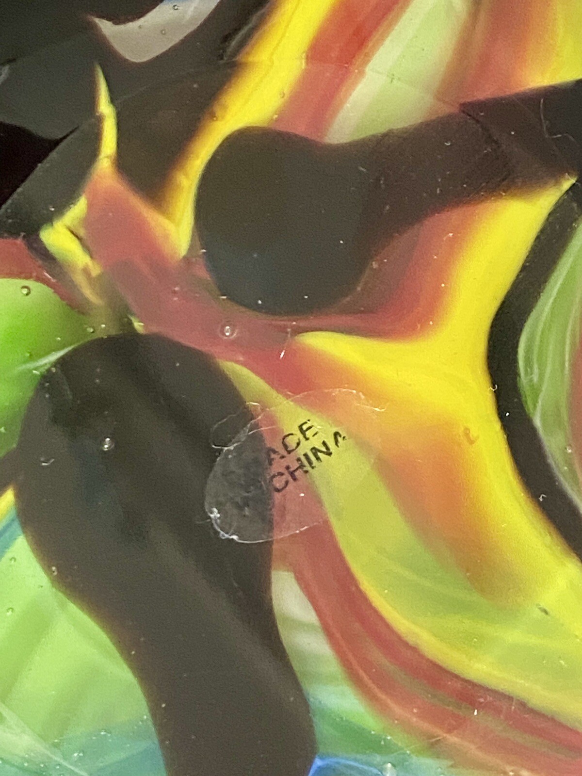 Vibrant Possibly Luxury Lane Hand Blown Abstract Teardrop Art Glass Vase