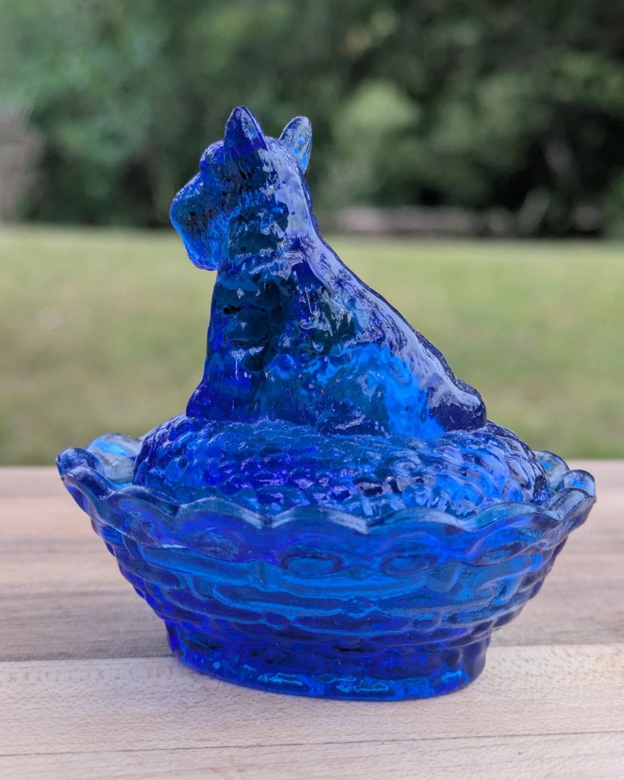 Boyd’s Crystal Art Glass Scottie Salt COBALT Uranium Glass