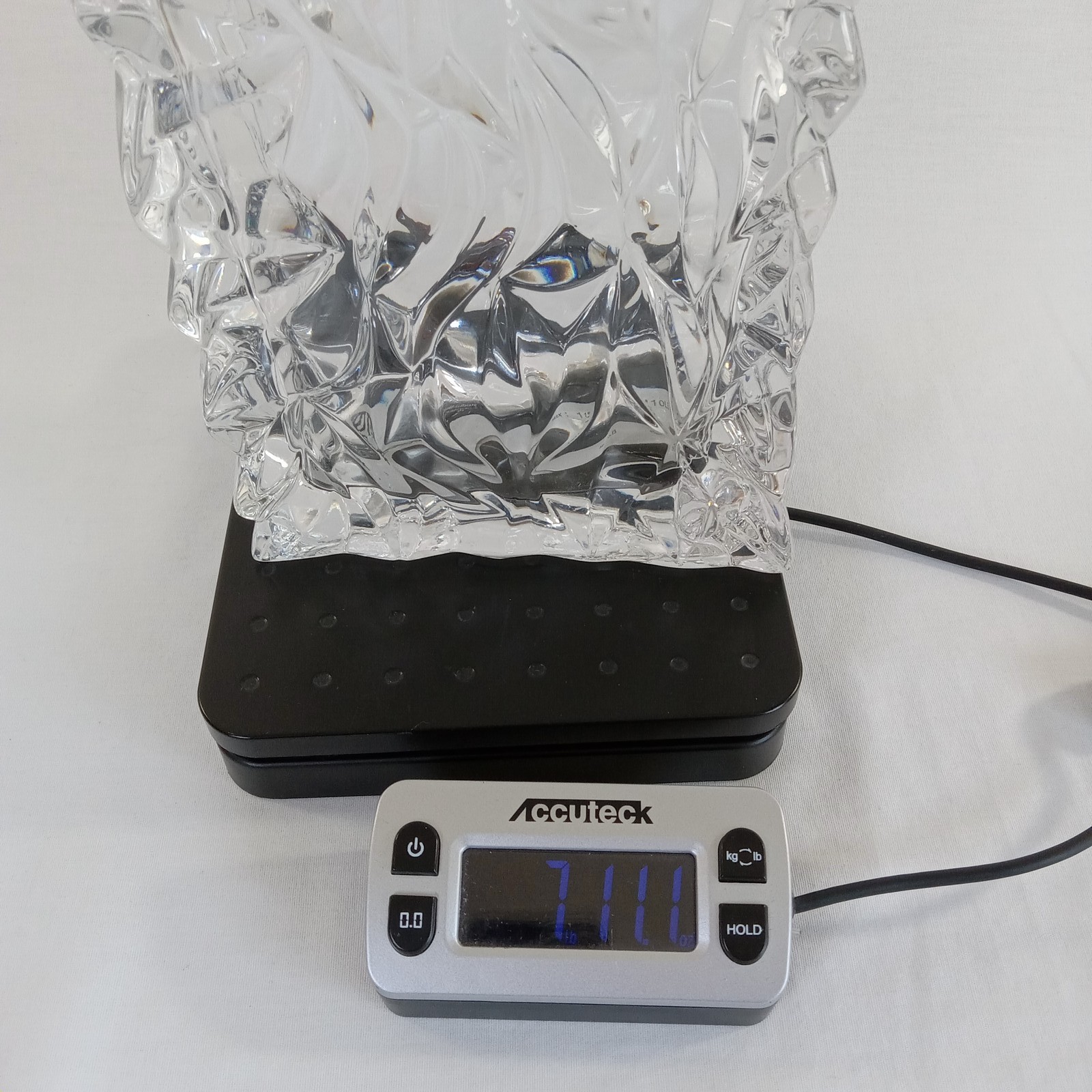Rosenthal Studio Linie Crystal Paper Bag Vase 8.5″ Germany Art Glass 8 LBS