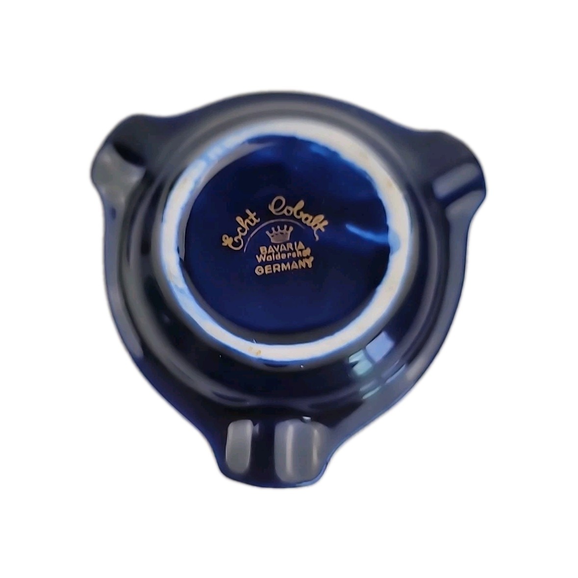 Echt Schumann Cobalt Blue Ashtray & Gold Trim 3.25″