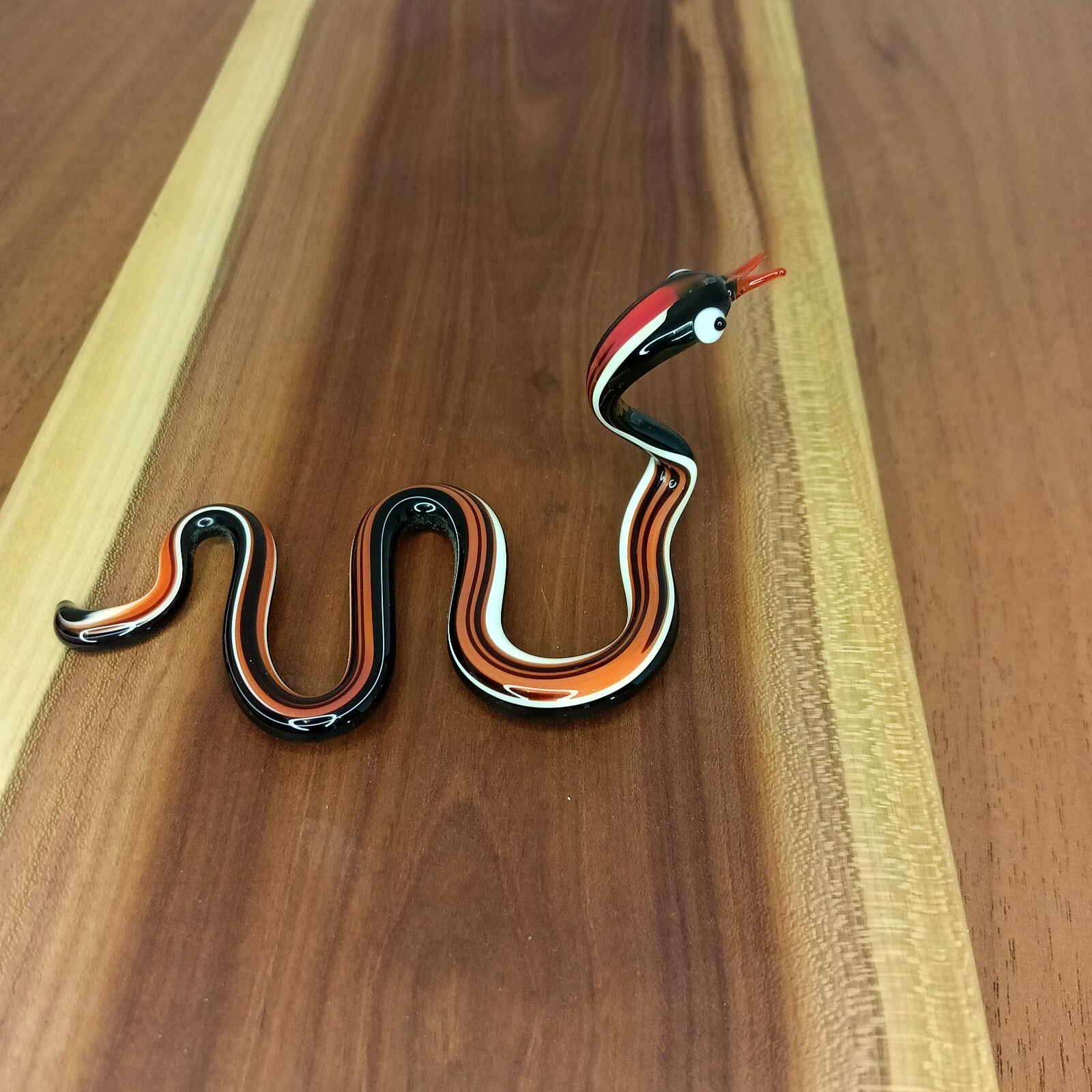 Glass figurine snake, viper, handmade, souvenir, statuette.