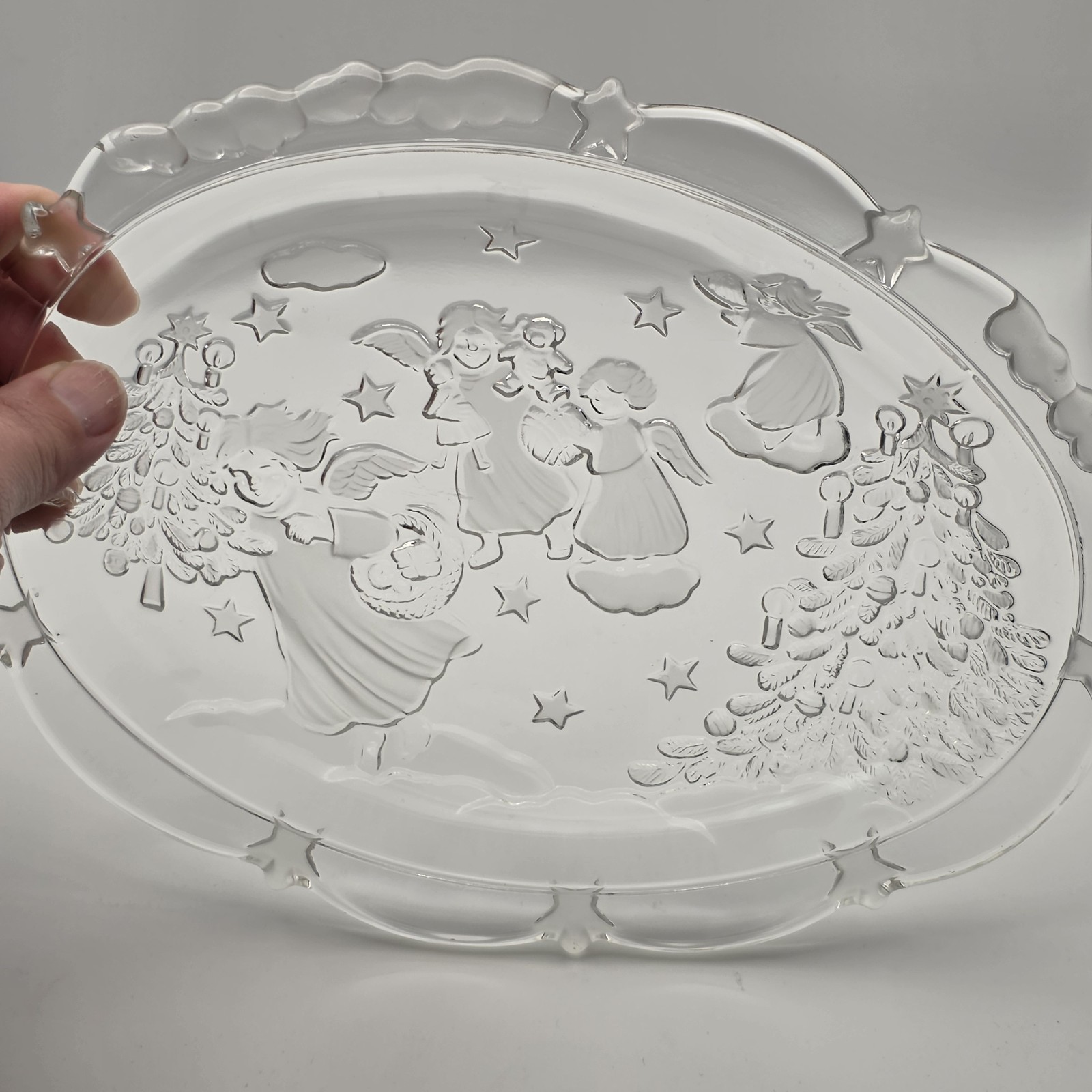 Vintage Mikasa “Holiday Lights” 9-inch Crystal Glass Sweet Dish