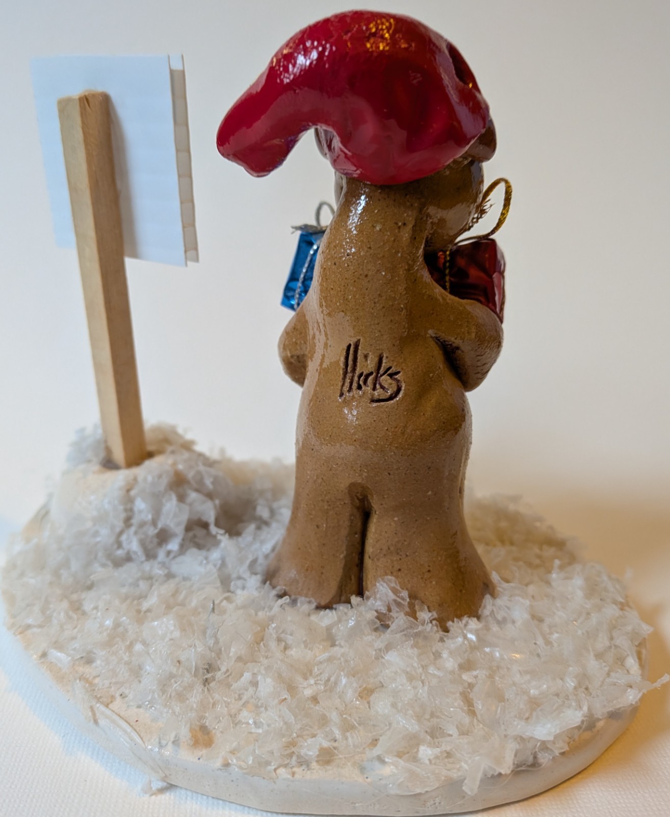 Nancy Hicks Folk Art Pottery North Pole Reindeer Eclectic Appalachian Christmas
