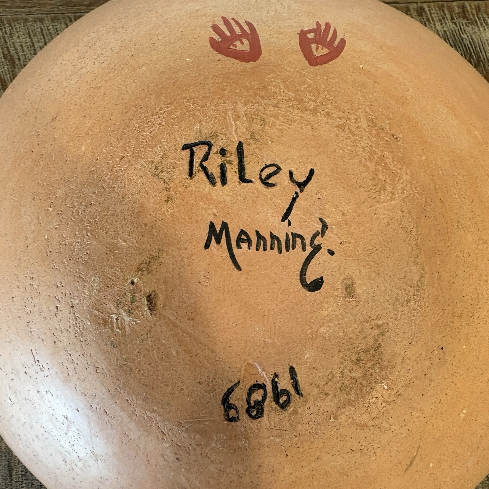 Vintage Handmade Southwest Studio Pottery Vase Bowl Riley Manning 5X9 Signed 80s