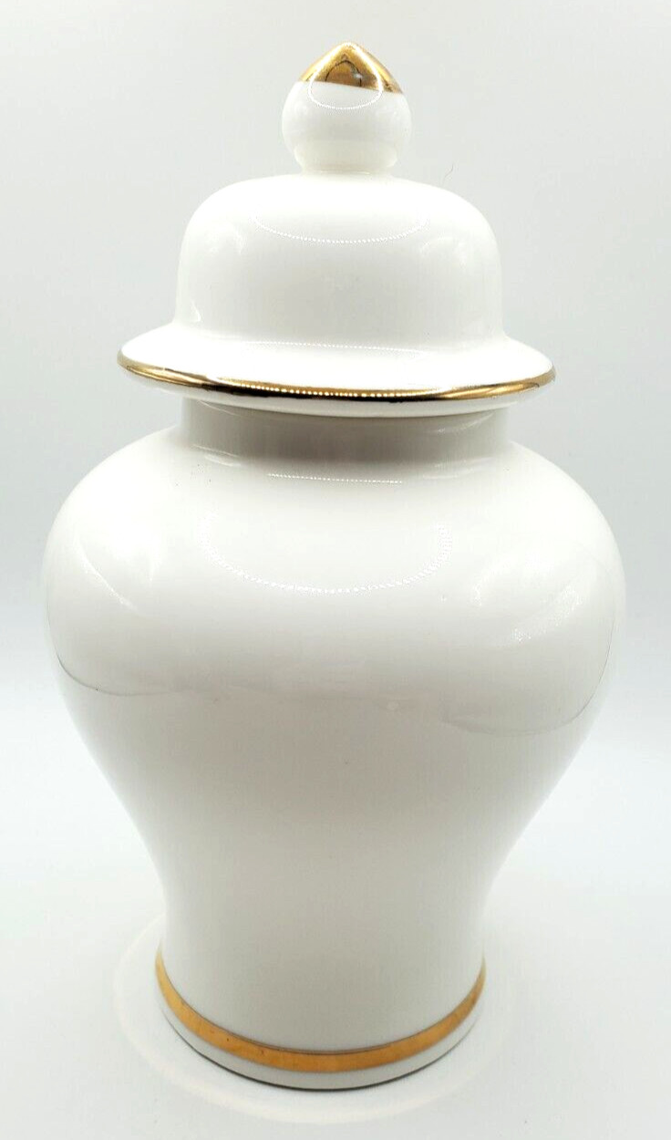 Lidded Ginger Jar Vase Iris Gold Gilt Japan Fine China