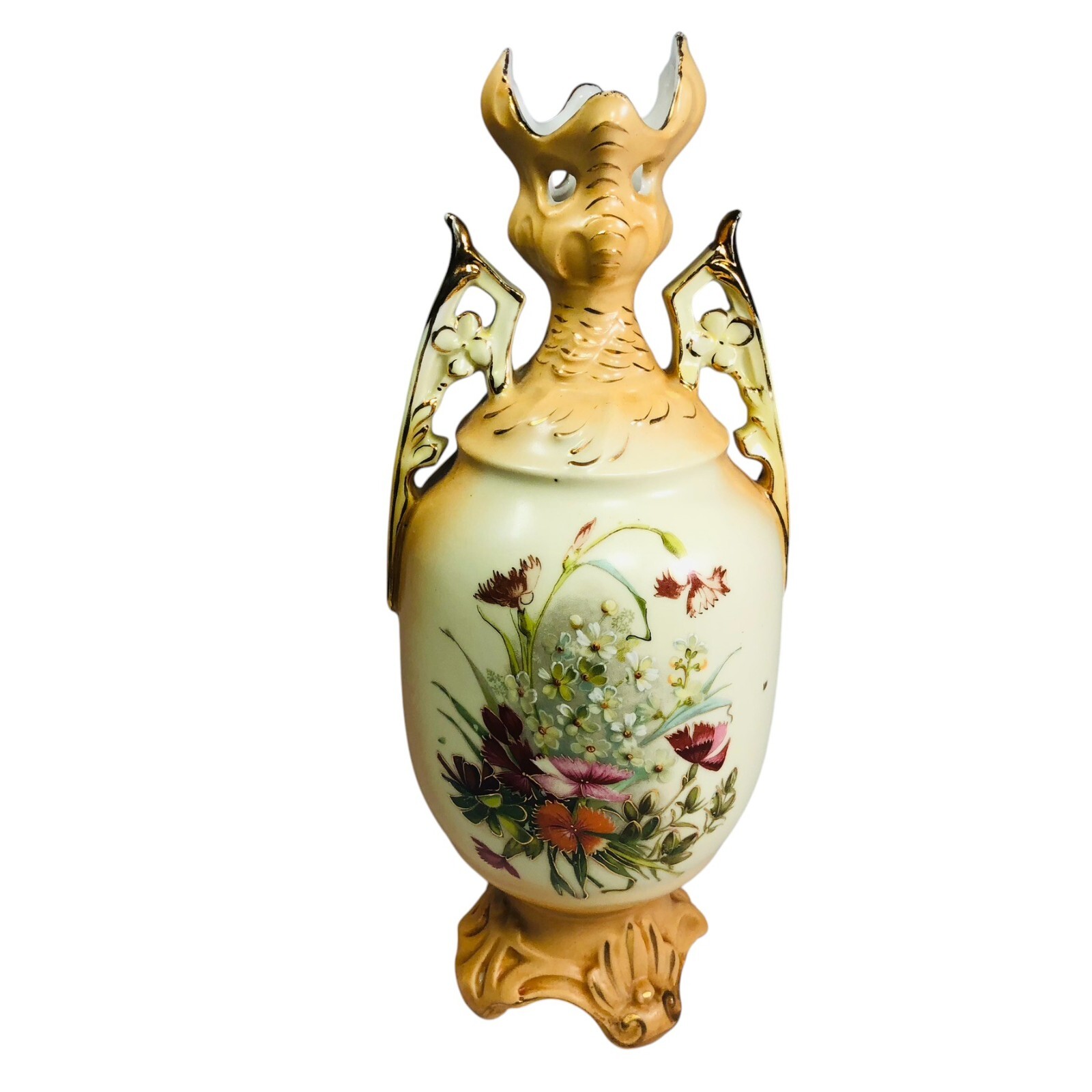 Robert Hanke RH Austria Art Nouveau Floral Porcelain Vase 10.5 in H