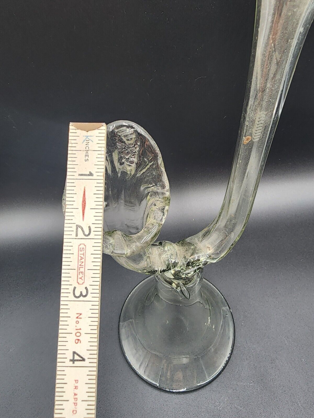 Clear Hand Made Double Sided headed vase Two Necks