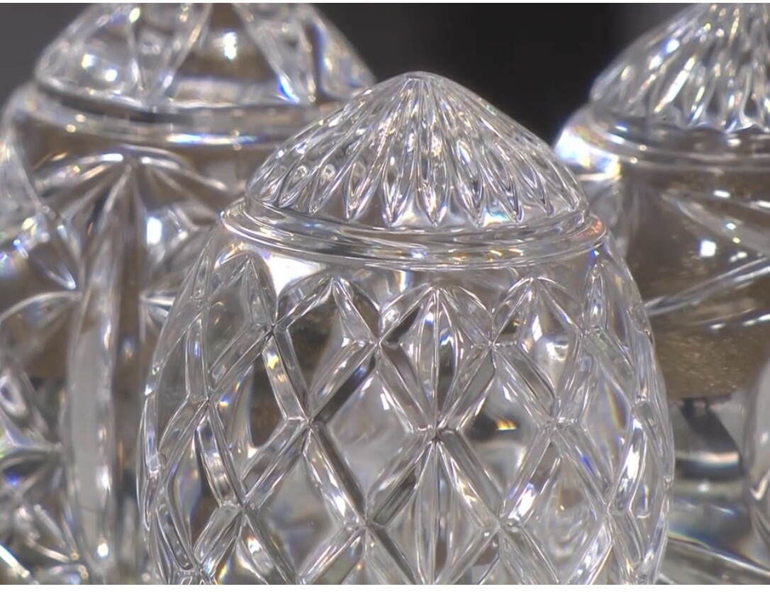 Waterford Crystal MIXED PATTERN EASTER EGG Sculptures – SET OF 3 EGGS – #1050389