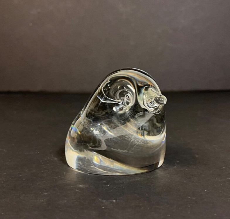 Spode Cut Crystal Art Glass BABY BIRD CHICK Figurine Paperweight West Germany HW