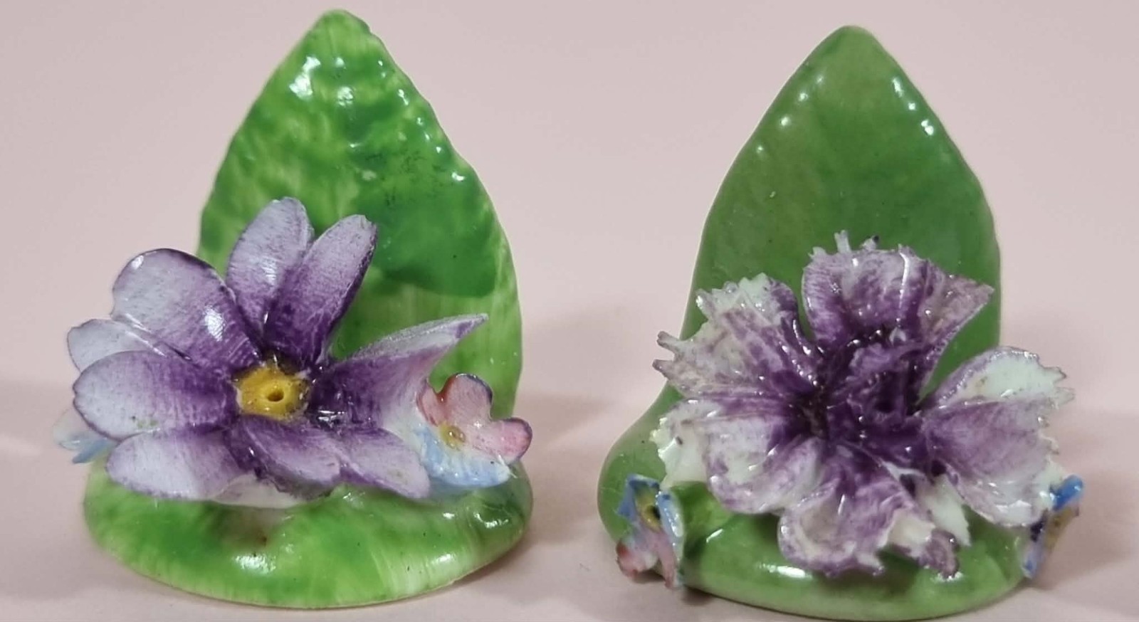 Set Of Six Coalport China Flower Place Card Holders 3.5cm High