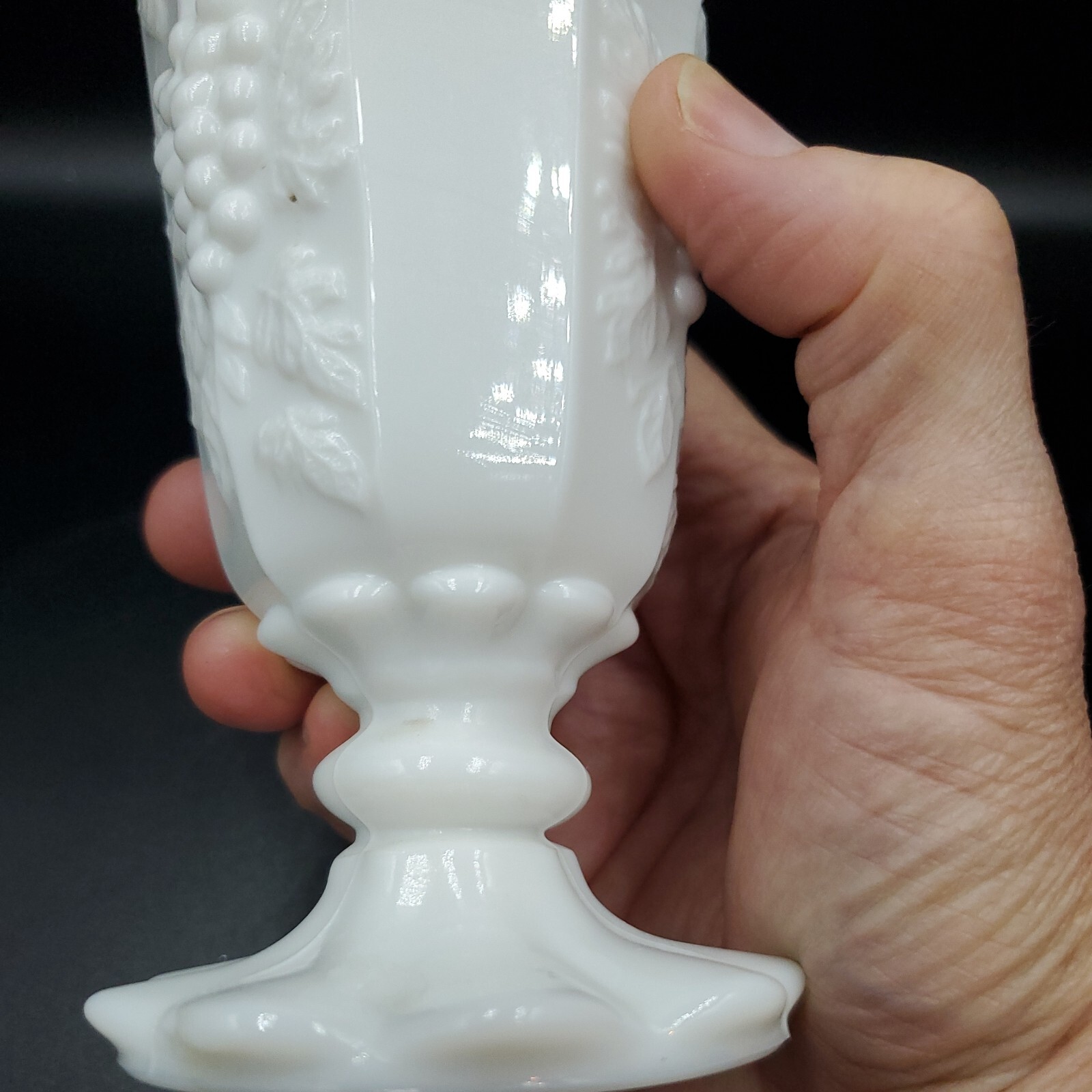 vintage Westmoreland milk glass Vase. Approx 6in tall and 4 in wide. Heavy.