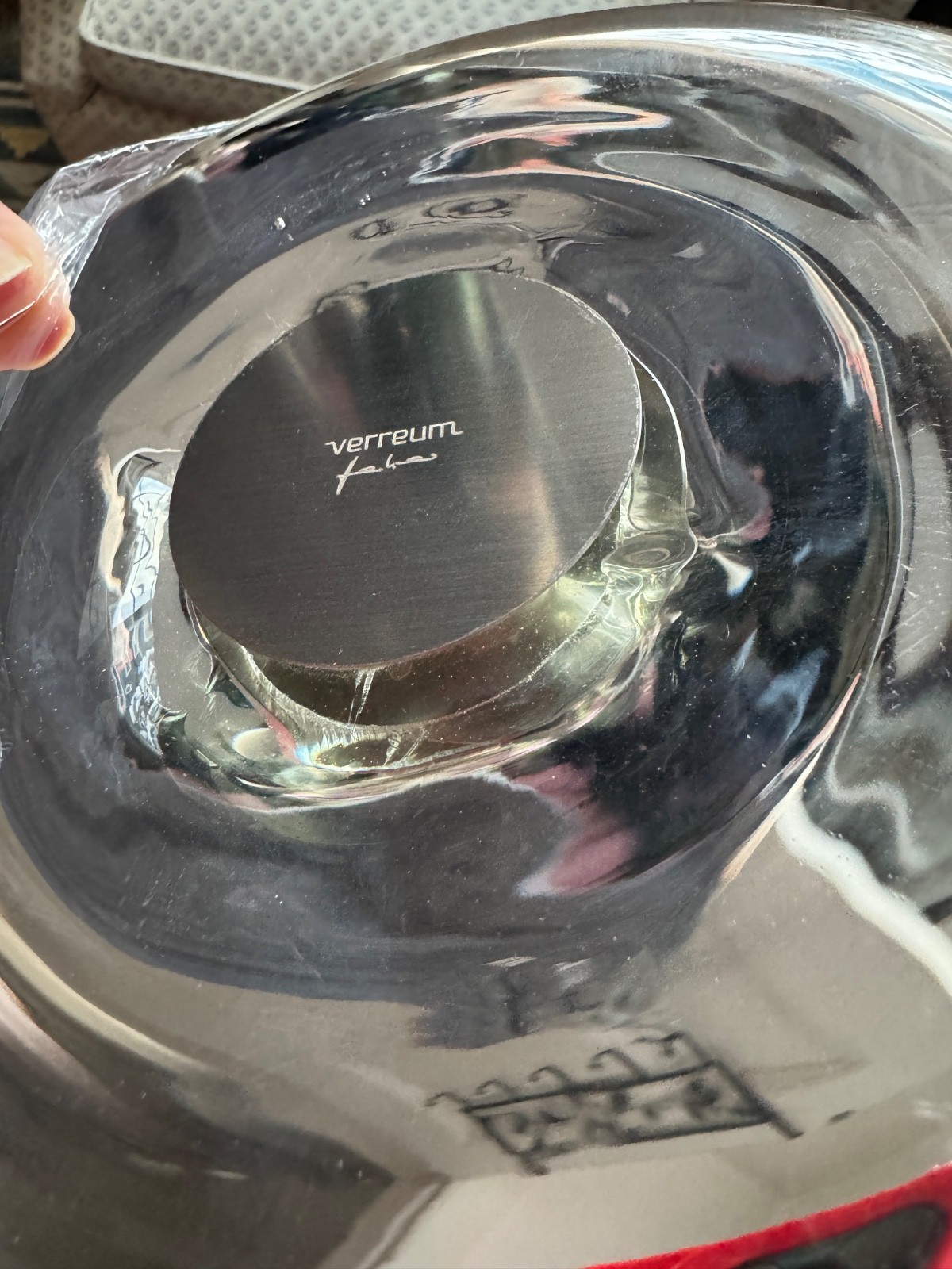 VERREUM Czech Modern Art Silvered Glass Bowl New in Box