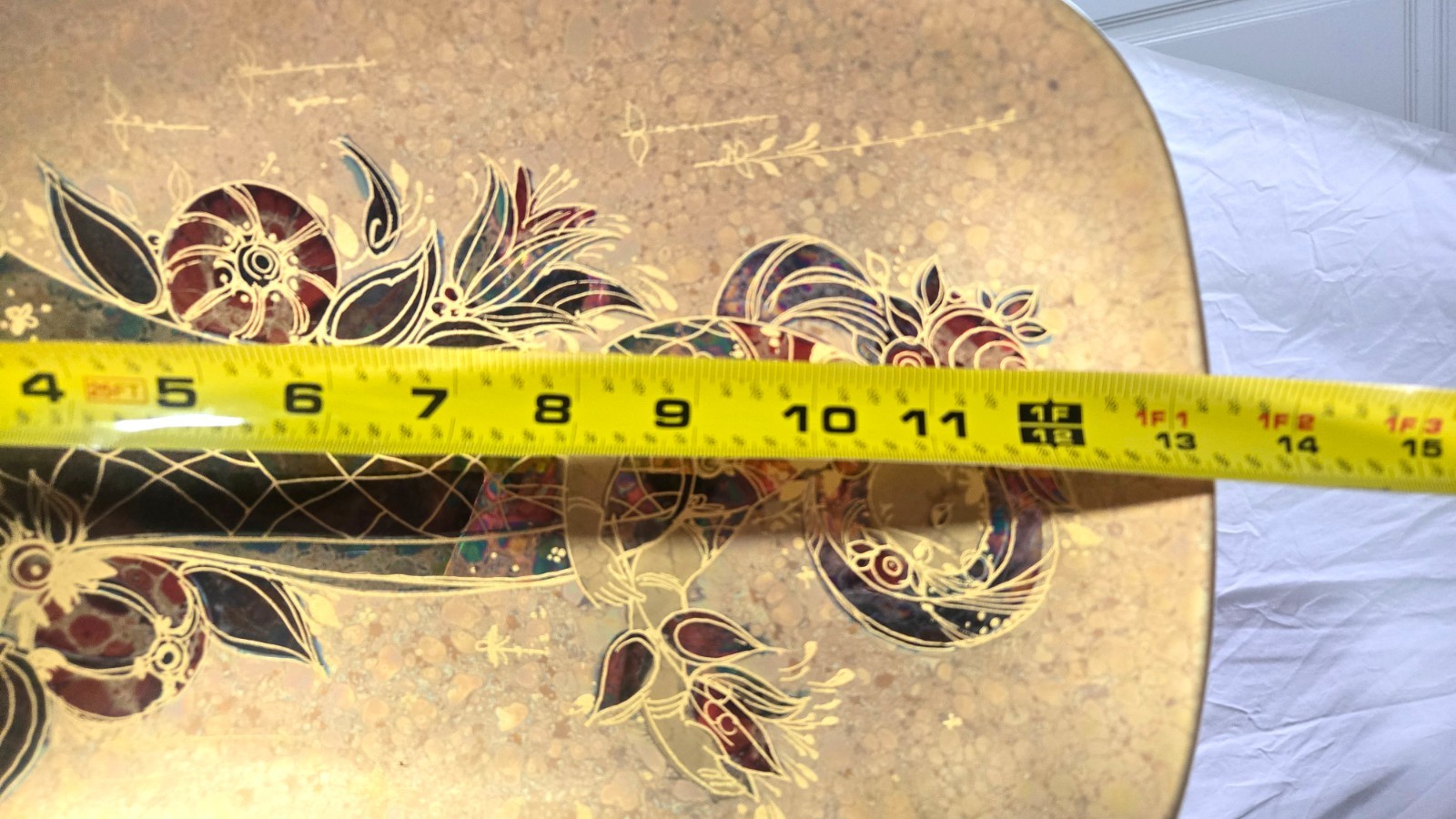 Rosenthal Bjorn Wiinblad Handgemalt Gold Art Tray Plate Studio Line 13.25”