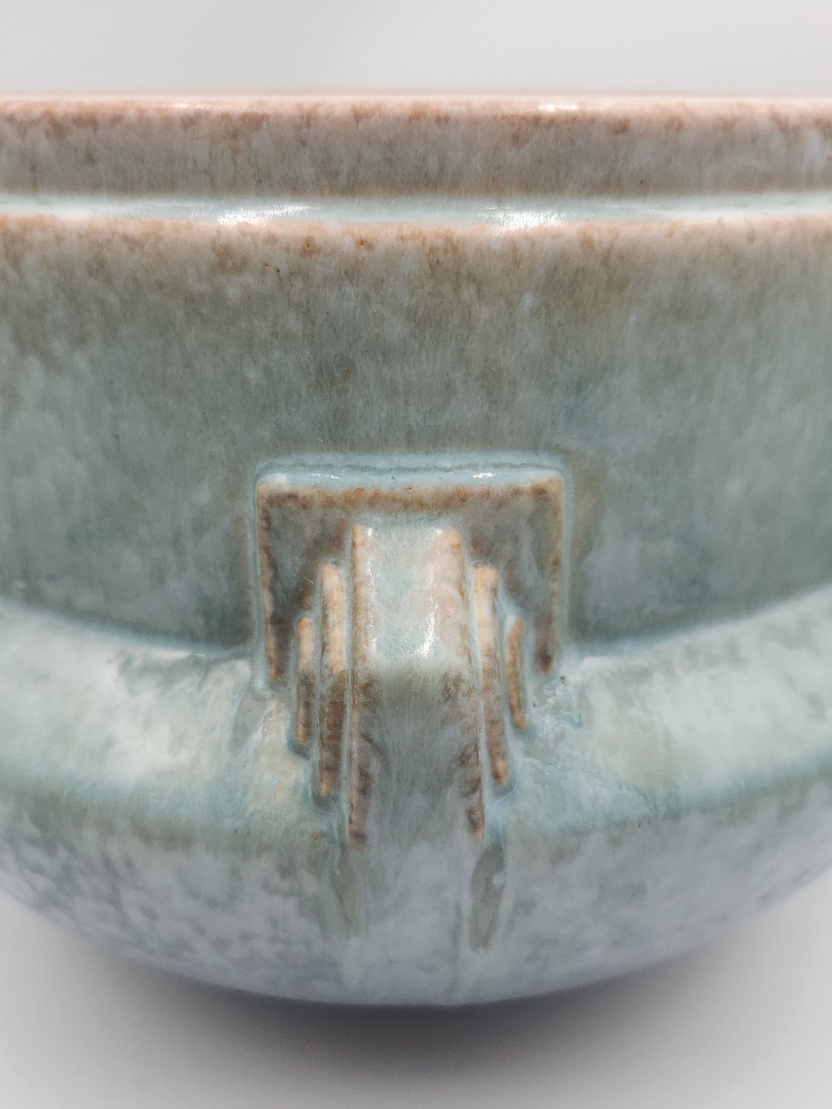 Roseville Artcraft Pottery Green Blue Art Deco Jardiniere