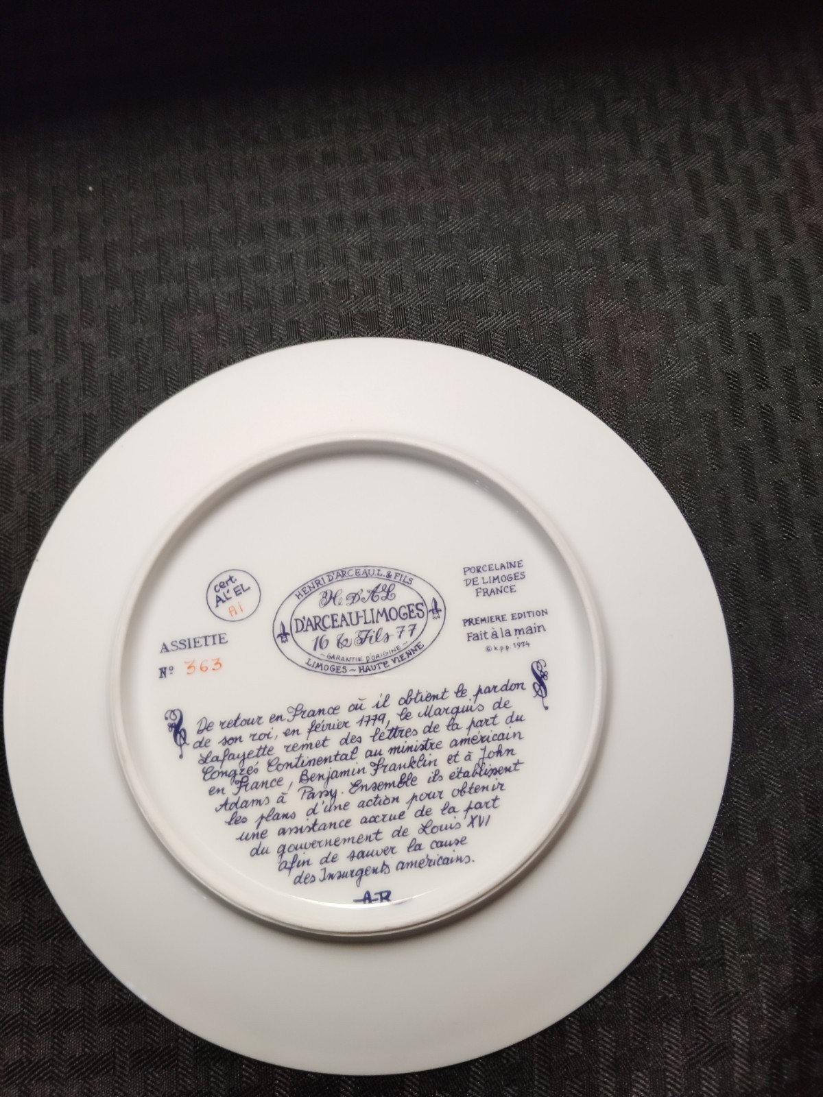 Vintage Collector Plates, Porcelain plates, historical French dishes