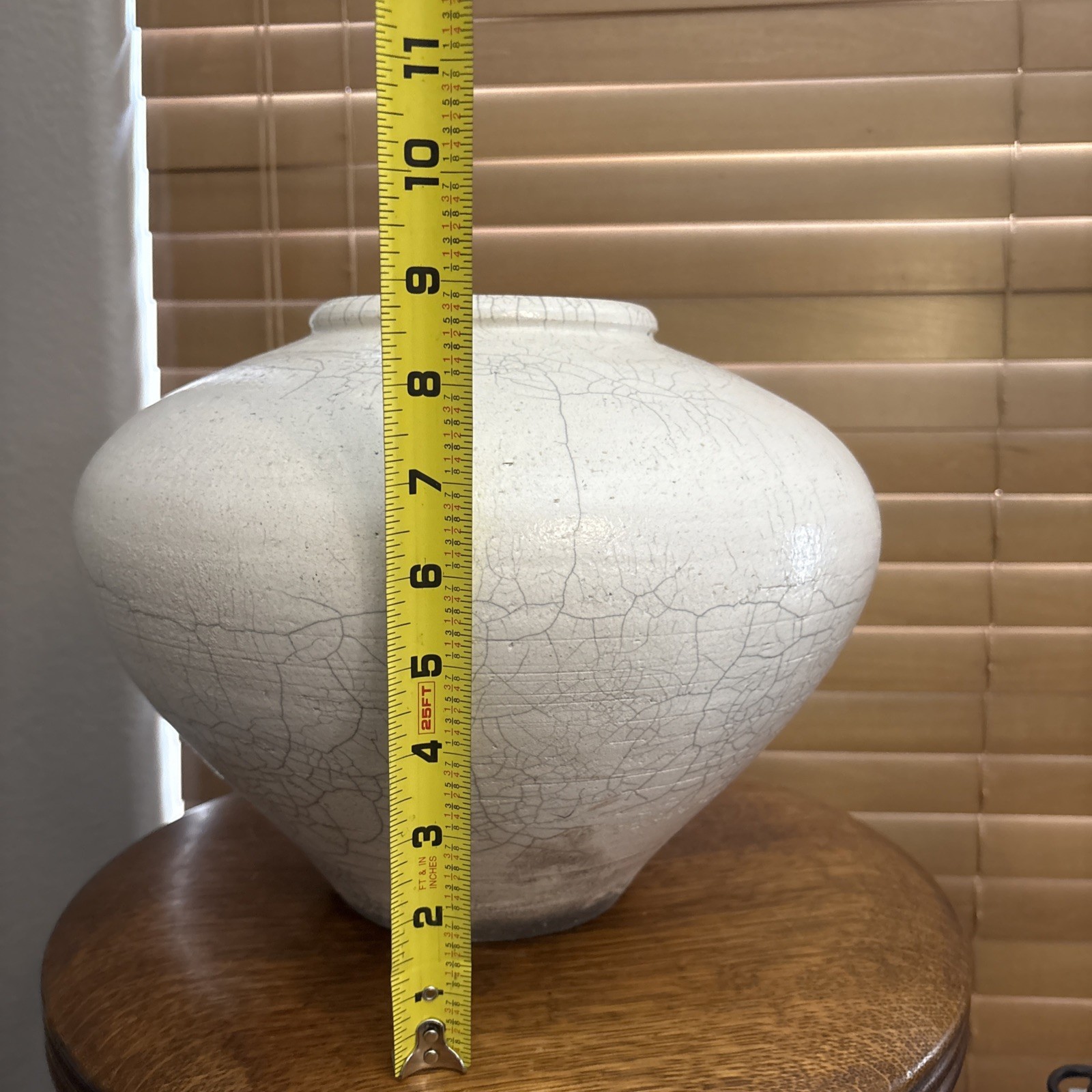 Mark Hines Raku art pottery vase Signed 1986 No Cracks Or Chips