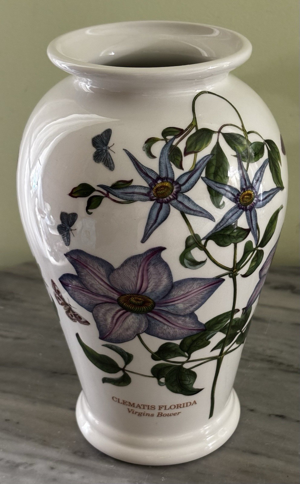 Portmeirion Botanic Garden 8 3/8″ Clematis Florida Flower Vase