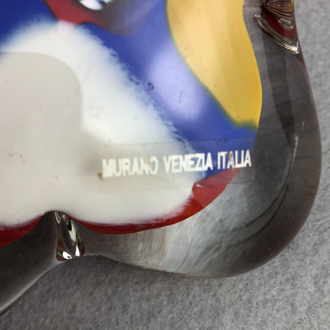 Murano Art Glass Paperweight Clover Patchwork Venice Venezia Italy Italia VTG