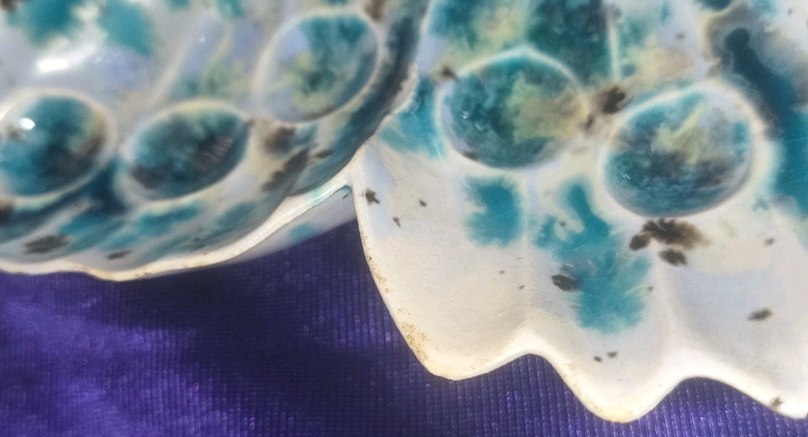 Vintage Unique Butterfly-Shaped Blue & Teal Trinket Dish/Ashtray 6×6