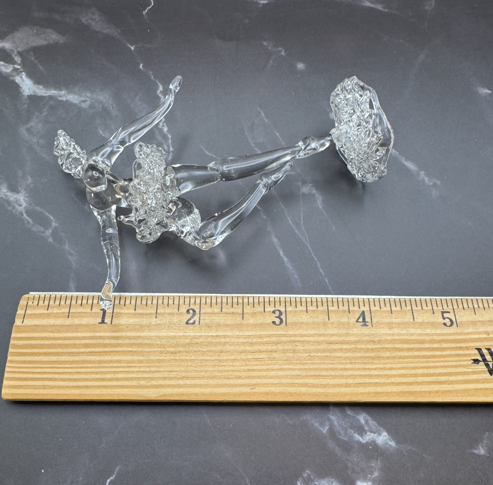 Vintage Spun Art Glass Ballerina Ballet Dancer Handmade Figurine 3.8″ Tall
