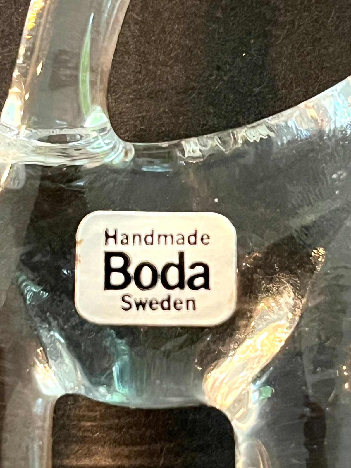 Vintage Boda Sweden Handmade Art Glass Ram Christmas Ornament in Original Box