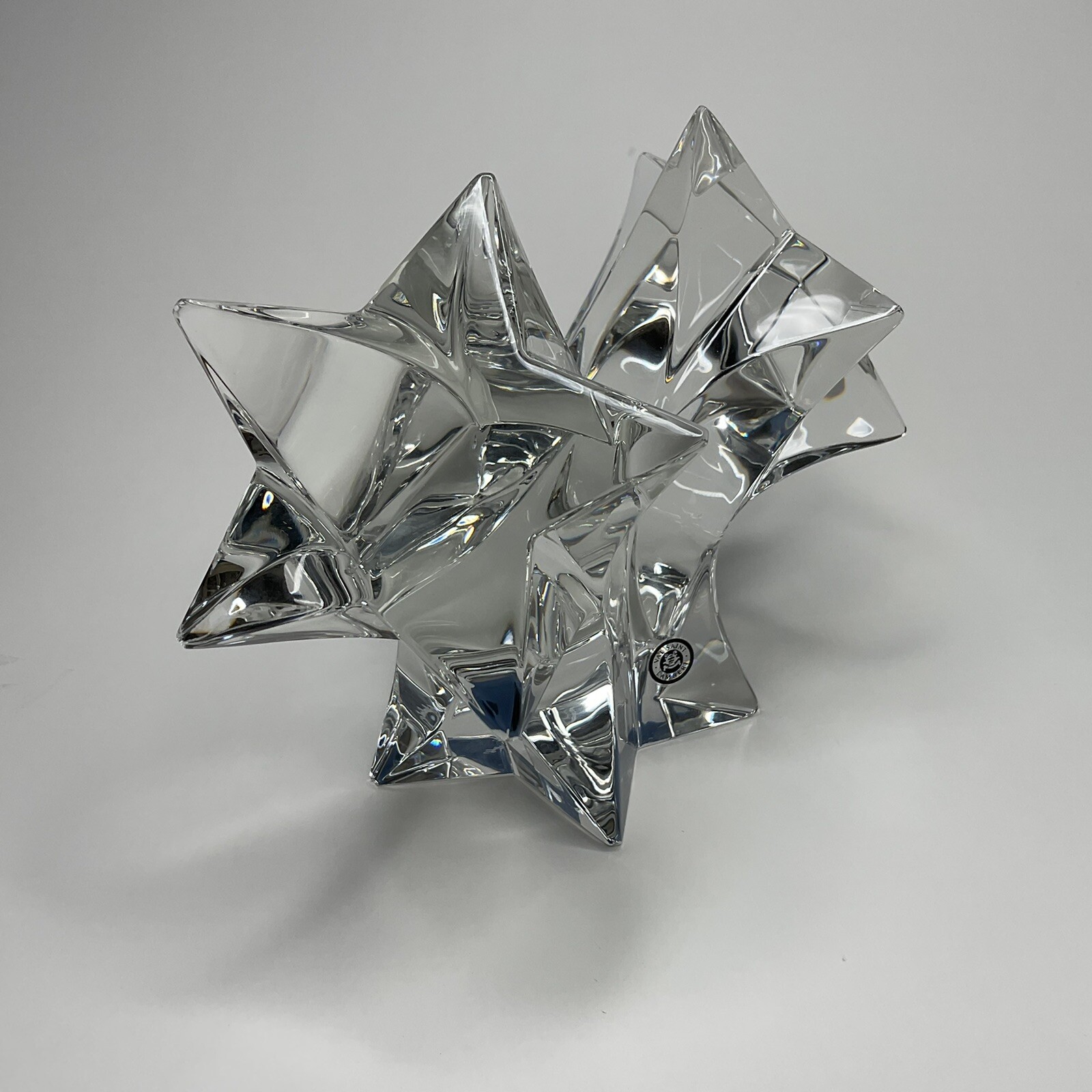 RARE Val Saint Lambert Crystal Double Star New In Box