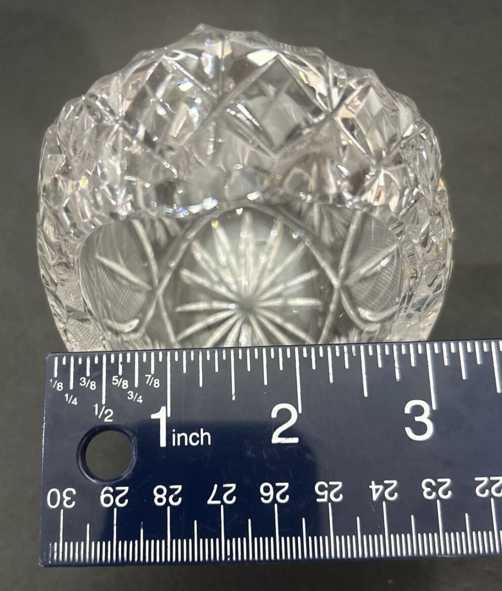 Vintage Violetta 3-3/4” Crystal Basket ~ Made in Poland Hand Cut