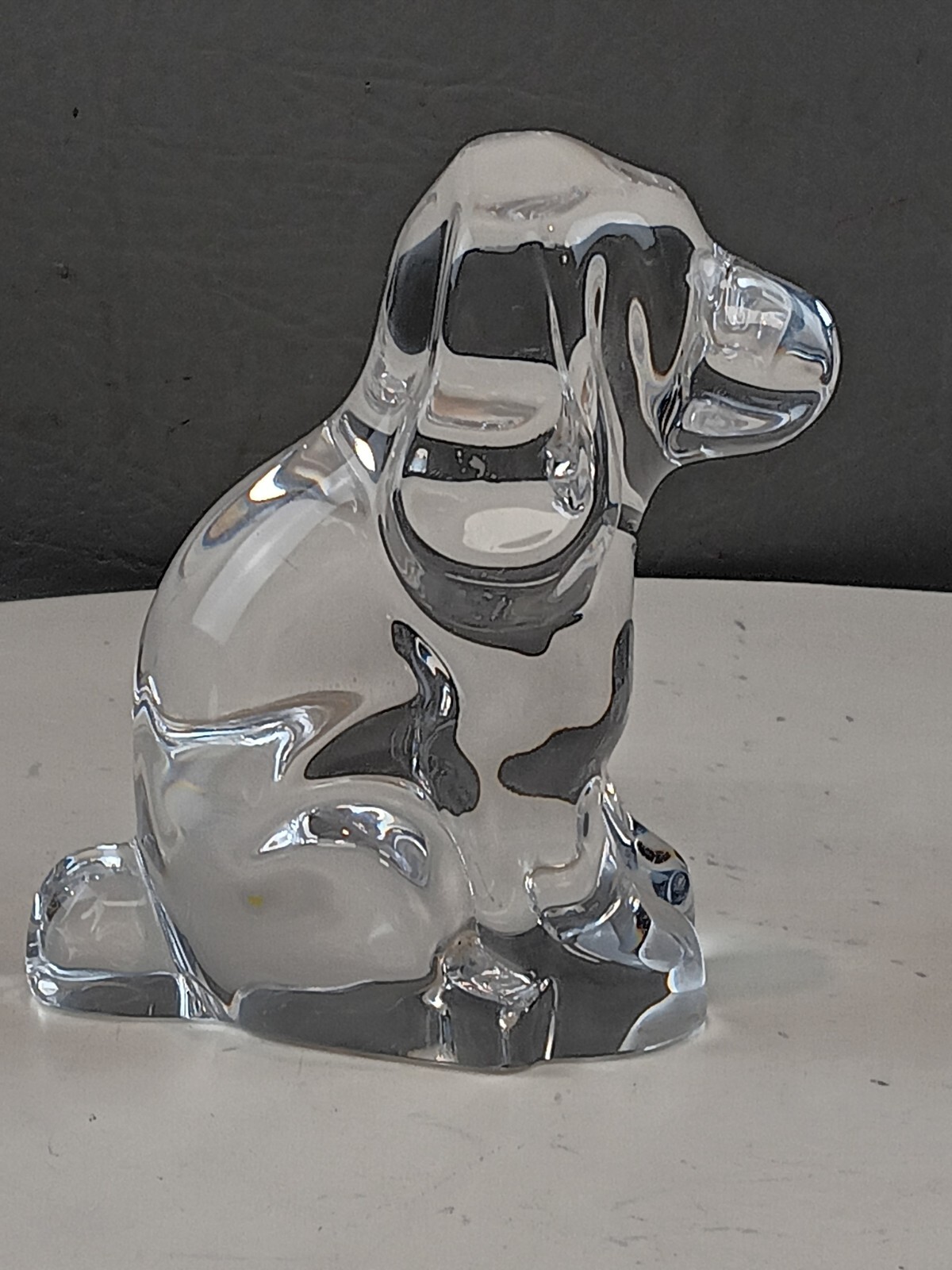 BACCARAT France Glass Crystal Hound Spaniel Dog Puppy 4.5″ Tall