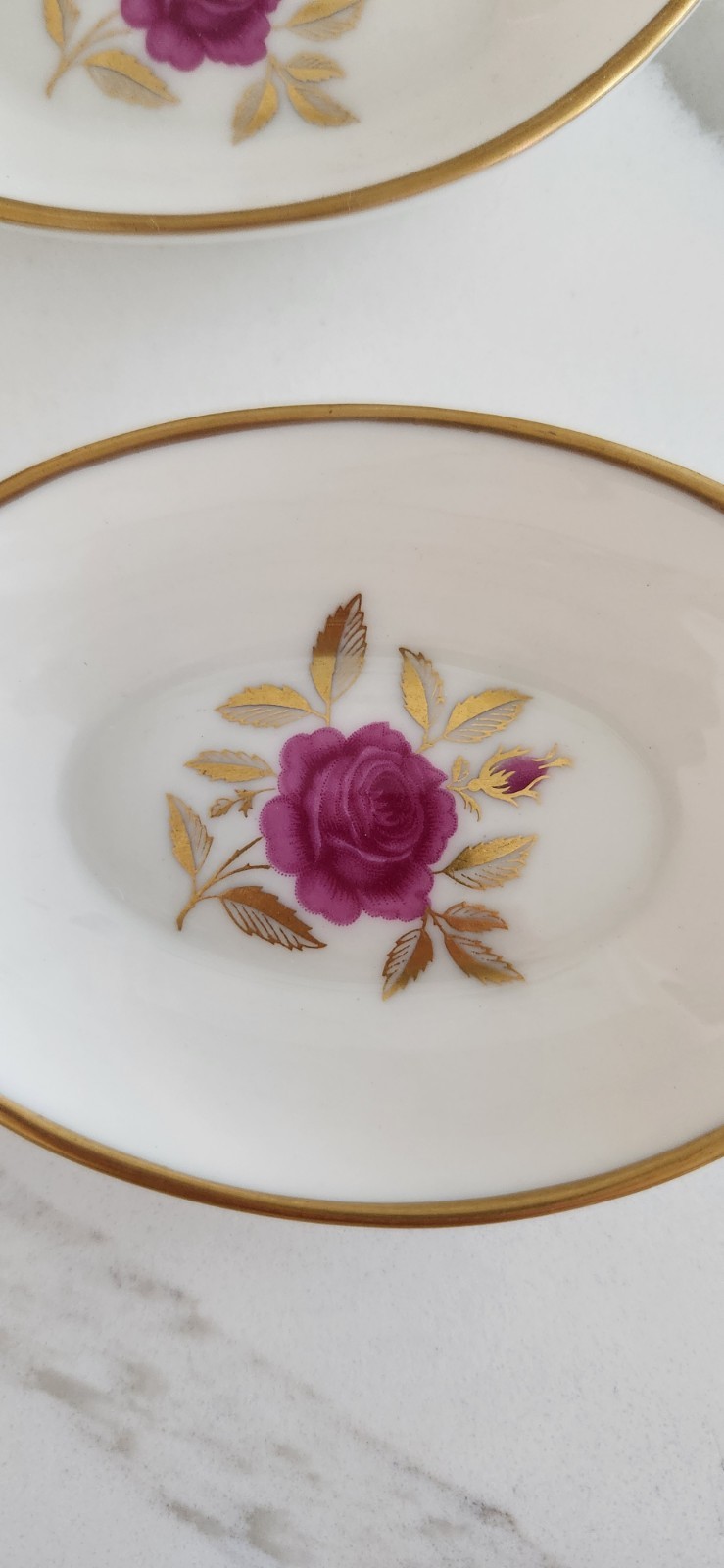 Rare Vtg Lenox Rhodora Roselyn individual open salt dishes, Butter, Lemon