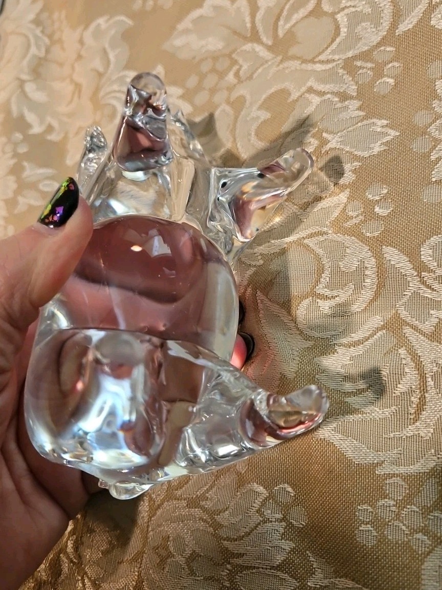 Vintage Clear Glass FIGURINE PIG BOAR WILD HOG