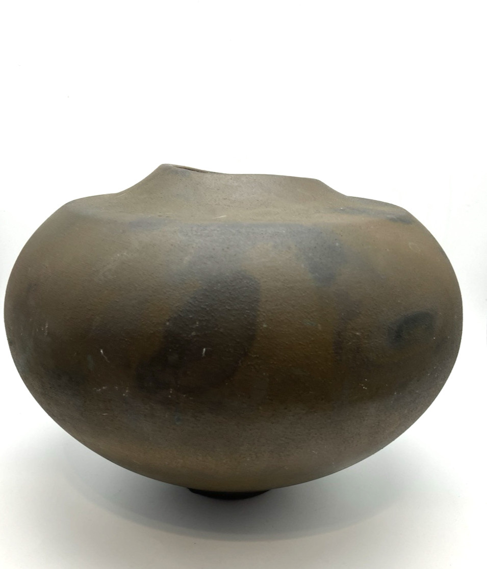 Tony Evans Vintage Modernist Raku Pottery Signed 1996