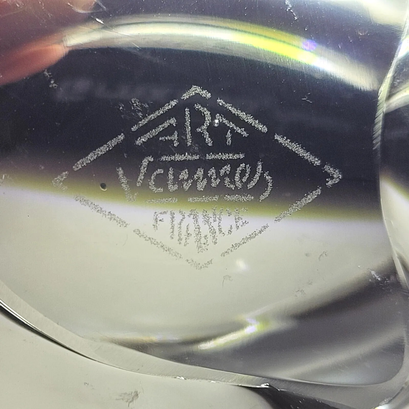 Vtg Crystal Bird Cigar/Pipe Rest ART VANNES Made in France 2×6 Tobaciana READ