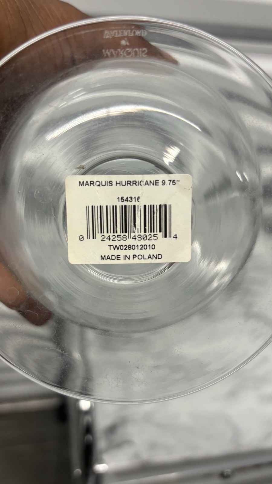 Marquis By Waterford Hurricane Vase Glass 9.75” Clear Candle Holder Signed