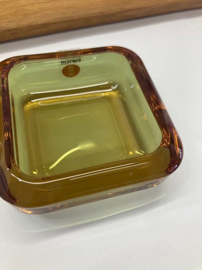 Iittala Vitriini Yellow Pink Rose Olive Trinket Box 6cm x 6cm 3 Set