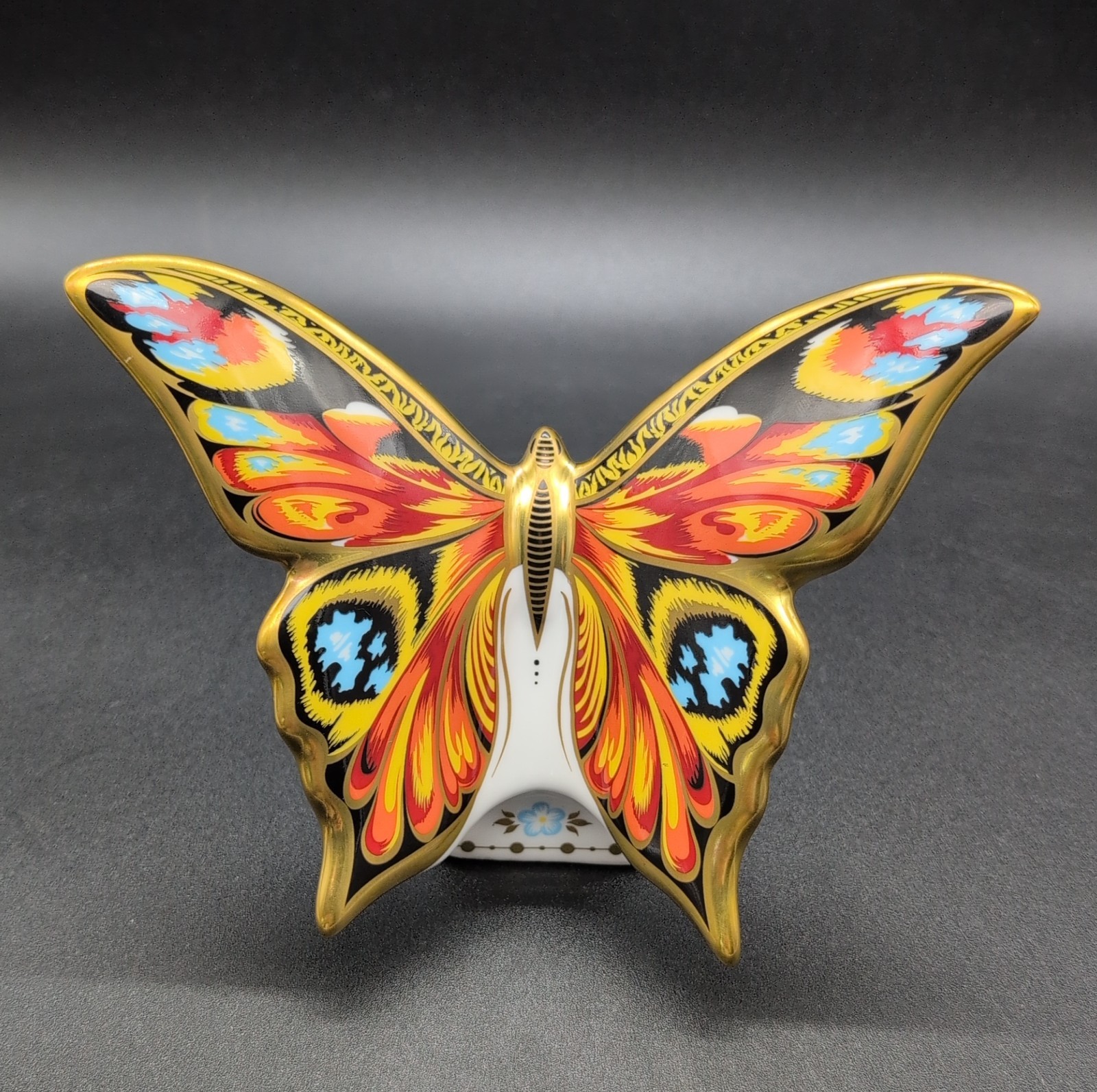 RARE Royal Crown Derby Peacock Butterfly Paperweight Gold Stopper Collectors 1st