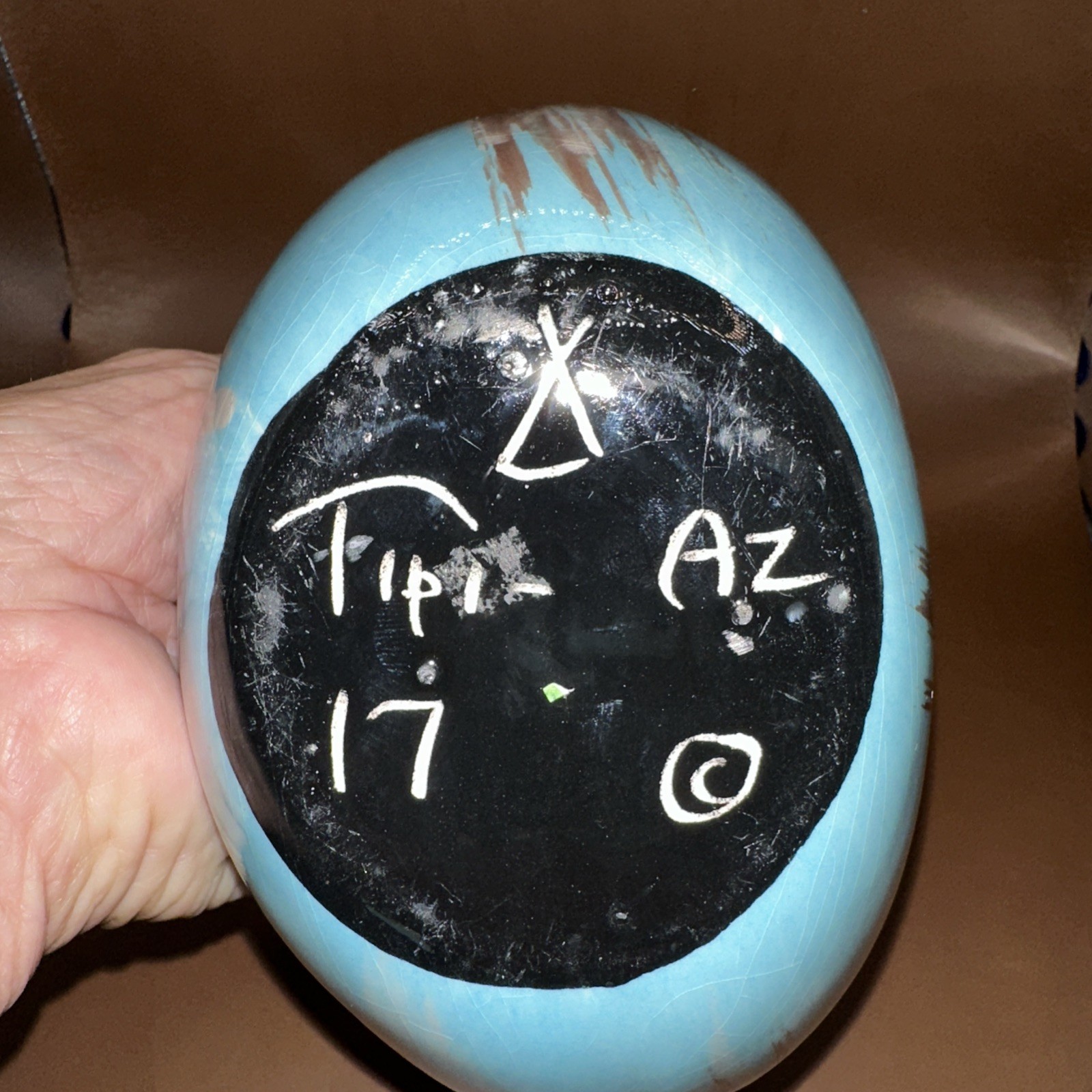ARIZONA POTTERY TIPI-AZ 9.5″ CACTUS PLANTER OR BIRD FEEDER SIGNED TIPI-AZ 17