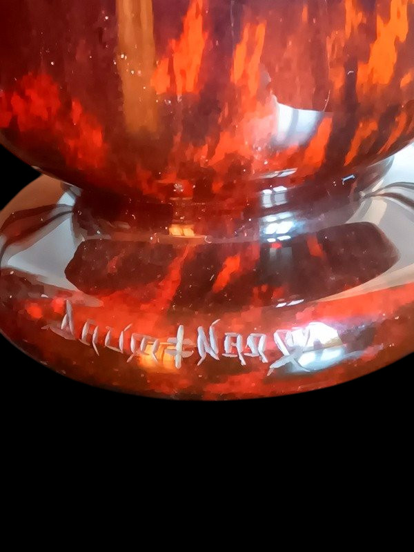 Antique Daum Nancy Unique Large Vase French Art Glass Art Nouveau Period C 1900s