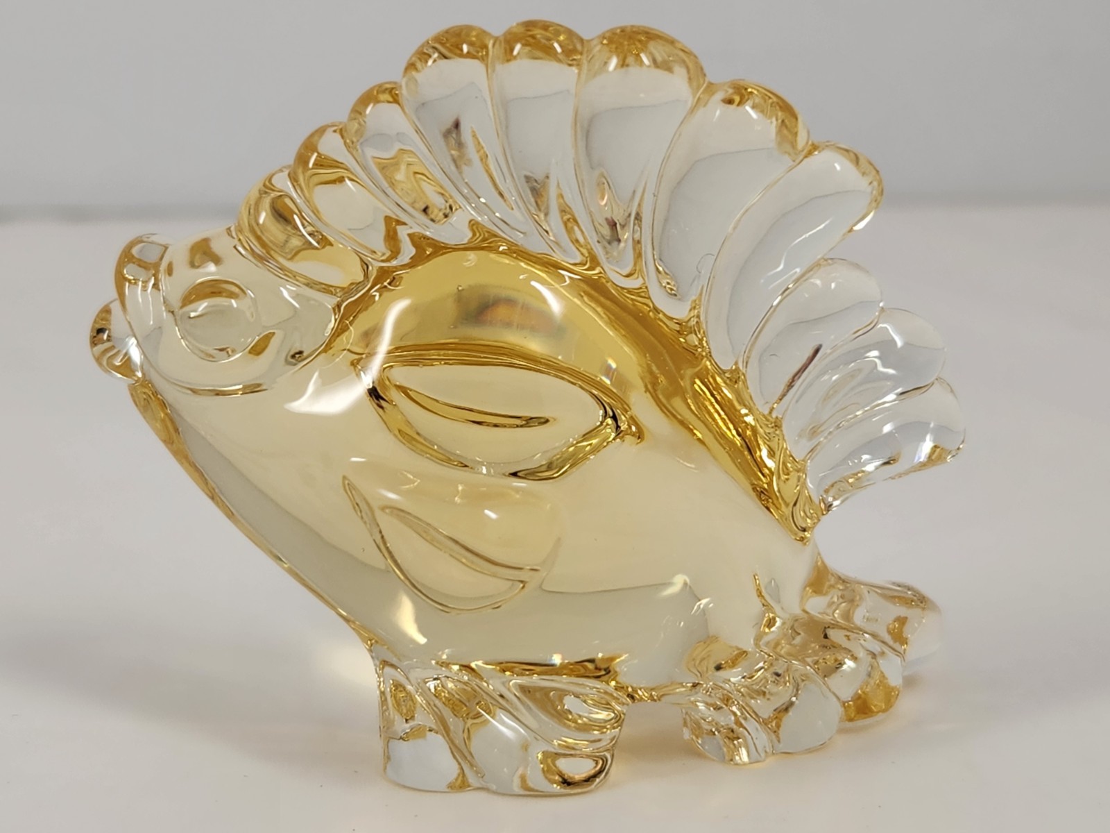 Atlantis Portugal crystal small art glass fish figurine orange glow 365nm UV