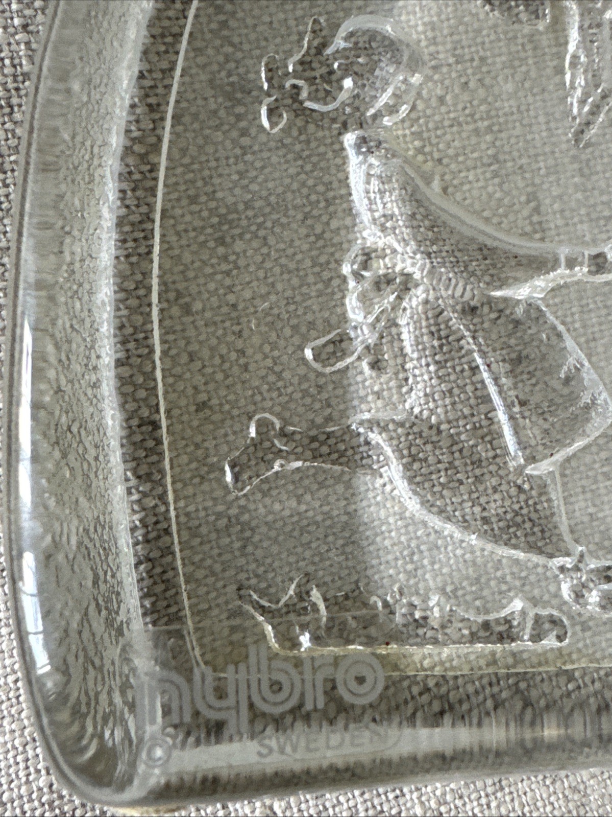 Nybro Sweden Christmas Dancing Crystal Paperweight Sculpture Glass