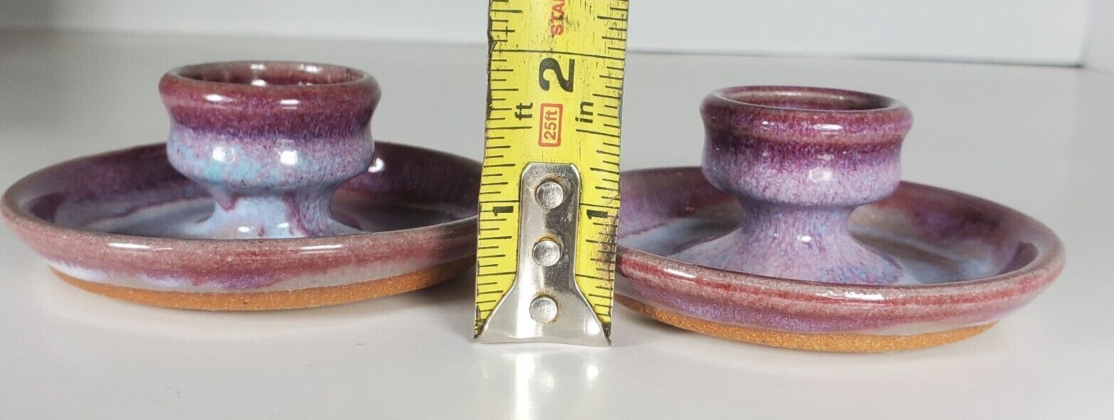 Blue Ridge Pottery Candlestick Holder Hand Made in Virginia USA Set of 2