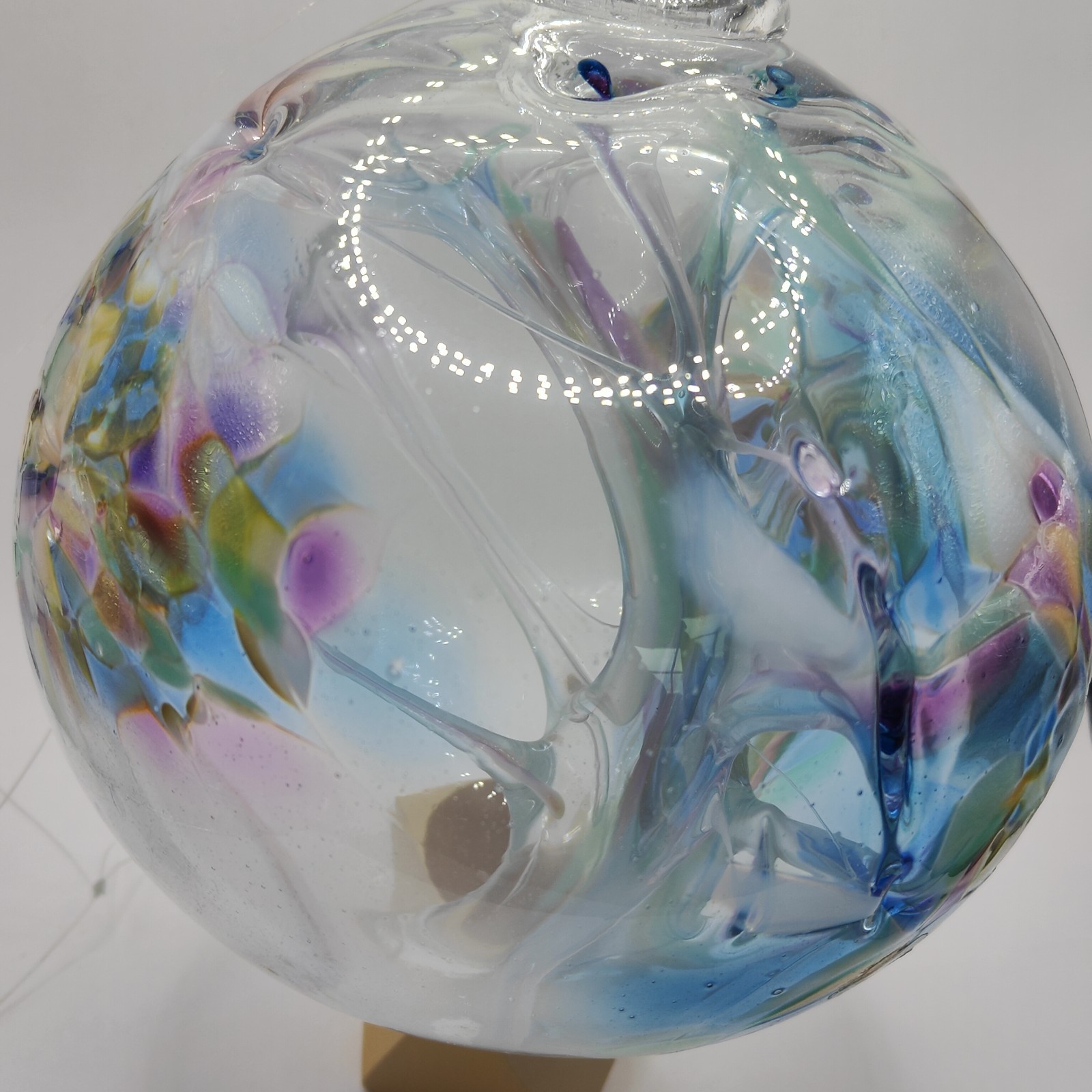 KITRAS 6″ Large Art Glass Tree Orb Sphere Ornament Witches Rainbow Gazing Ball