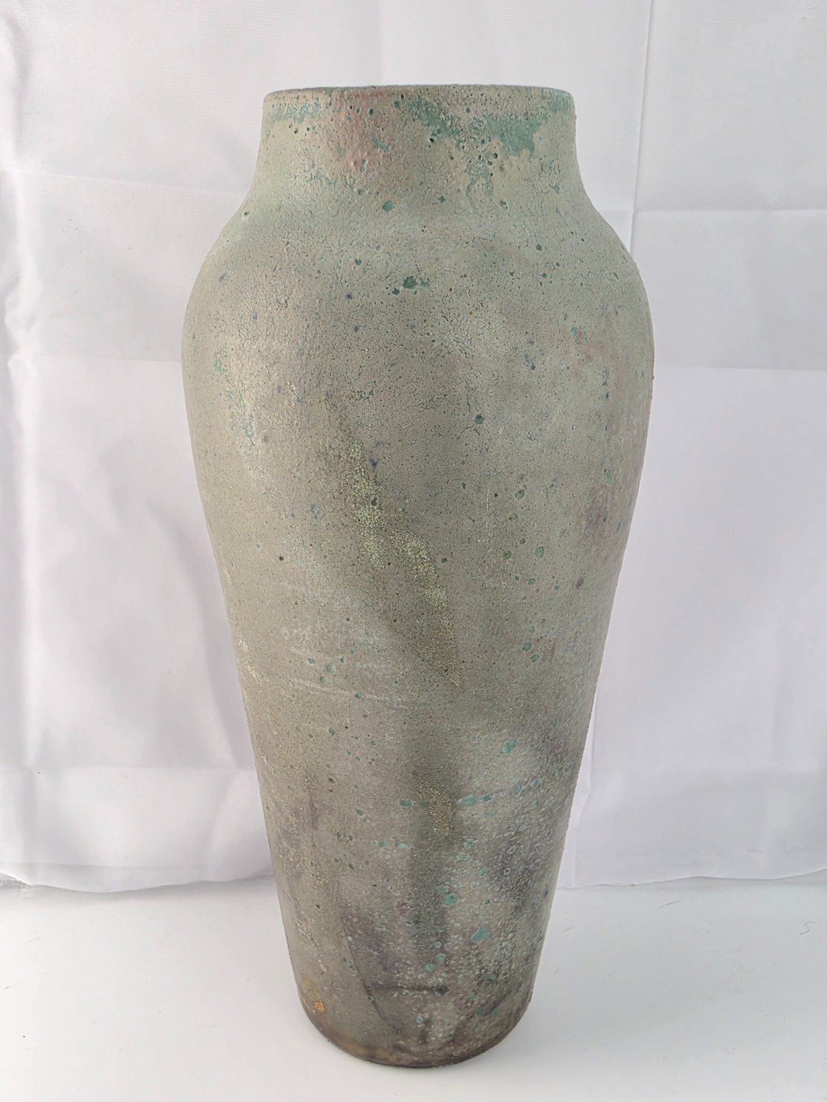 Indianapolis Debra Manfree Raku Art Hand Thrown Pottery Pink Blue Grey 12″ Vase