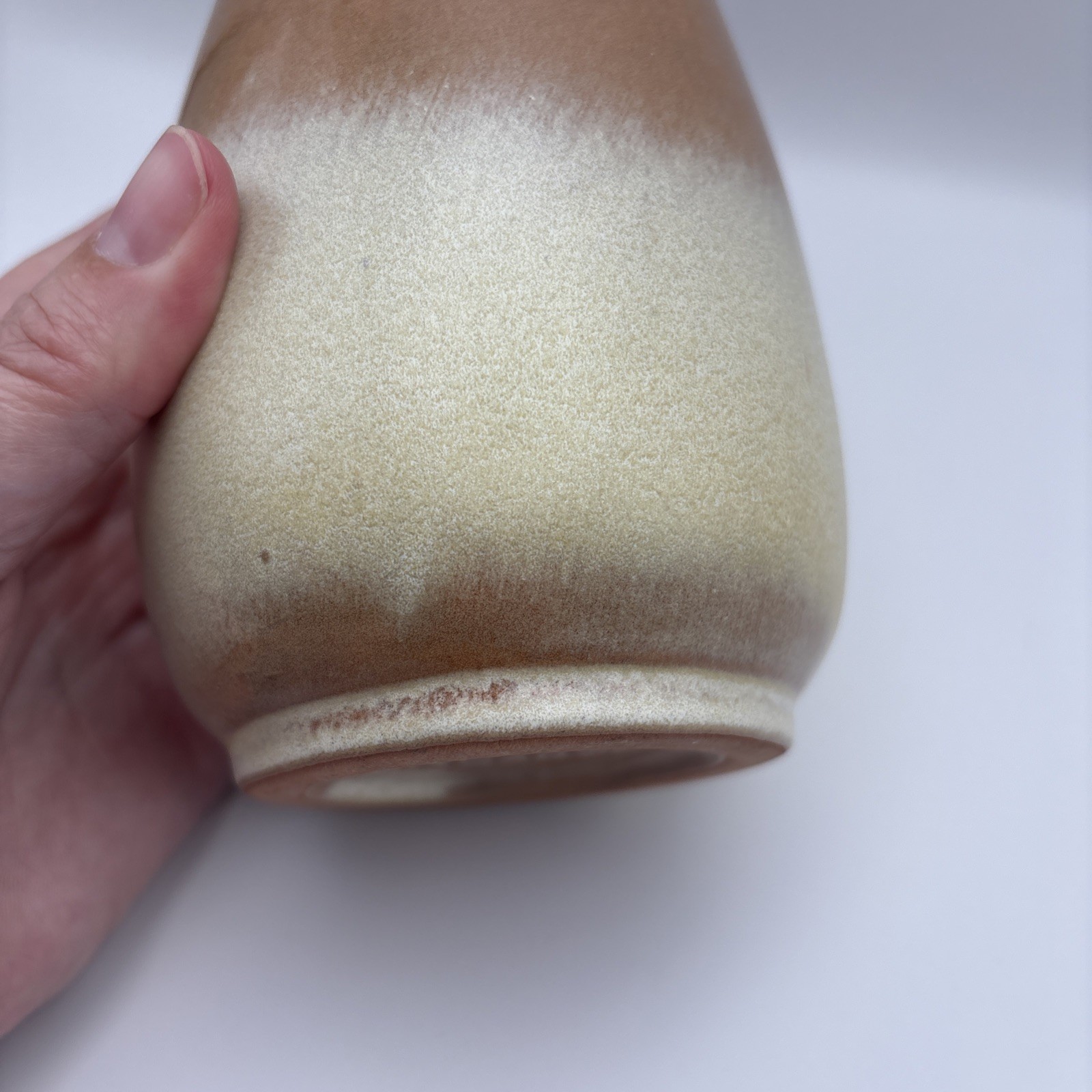 Vintage 1964 Frankoma Pottery 302 Freeform Candle Vase 6” Desert Gold 13oz