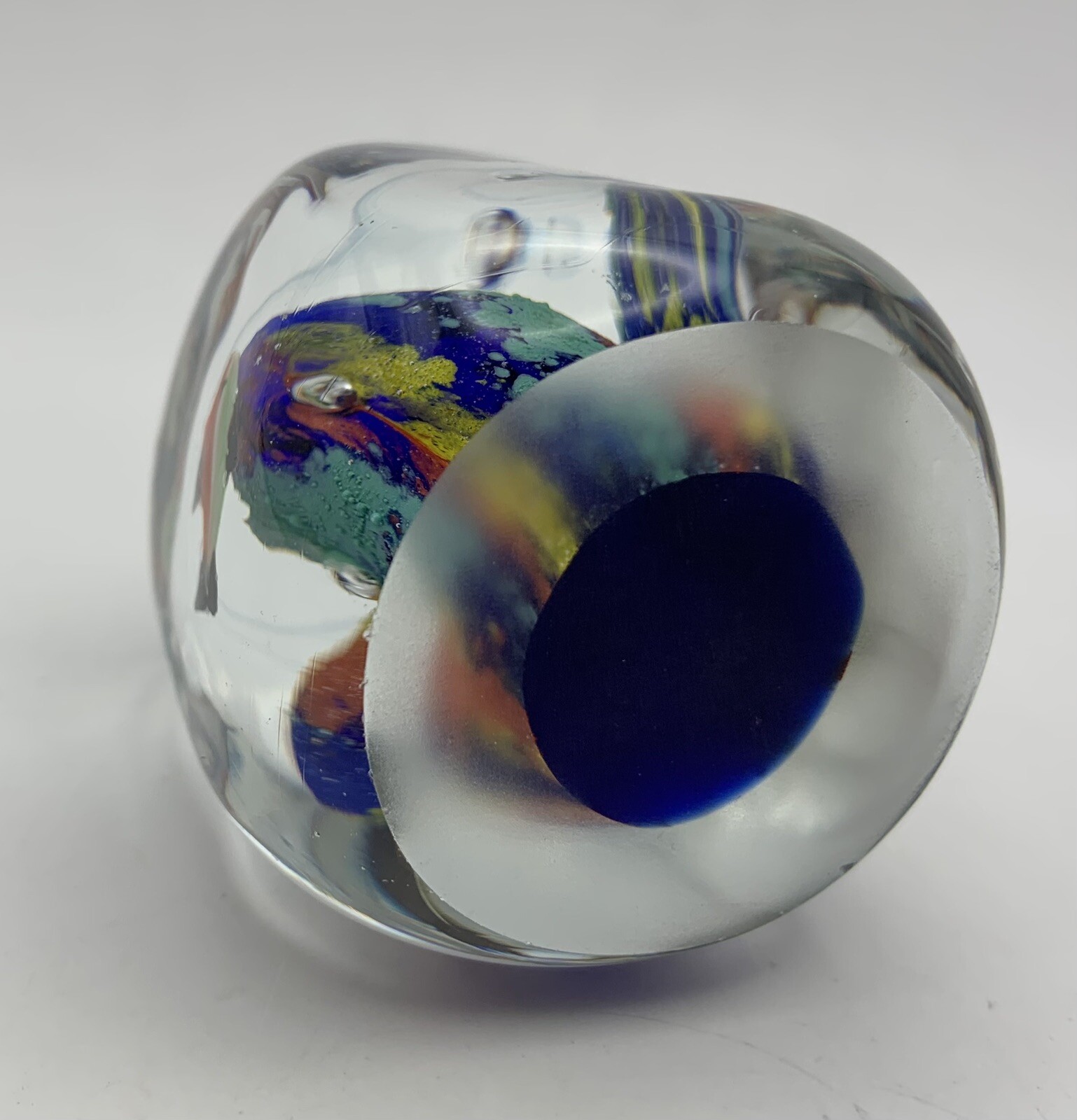 Art Glass Paperweight Aquarium Coral Reef 2.25” X 2” Sea Life Fish